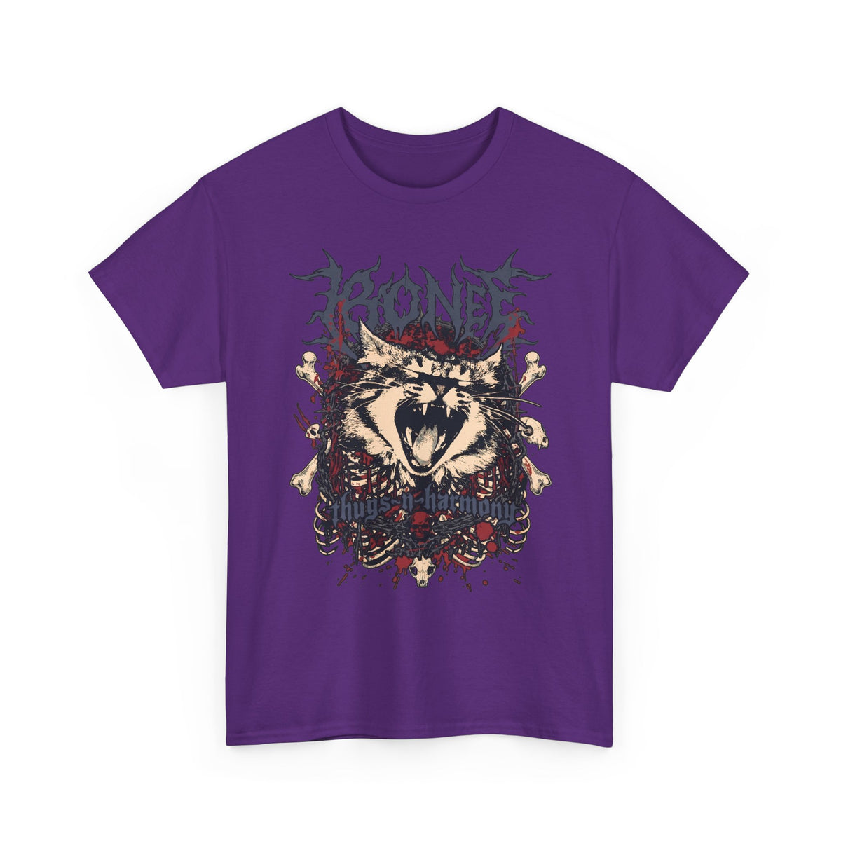 Bone Thugs-N-Harmony Metal Cat T-Shirt — Death Metal Feline Graphic Tee