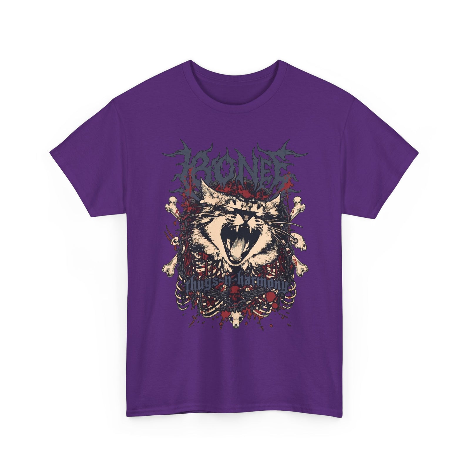 Bone Thugs-N-Harmony Metal Cat T-Shirt — Death Metal Feline Graphic Tee