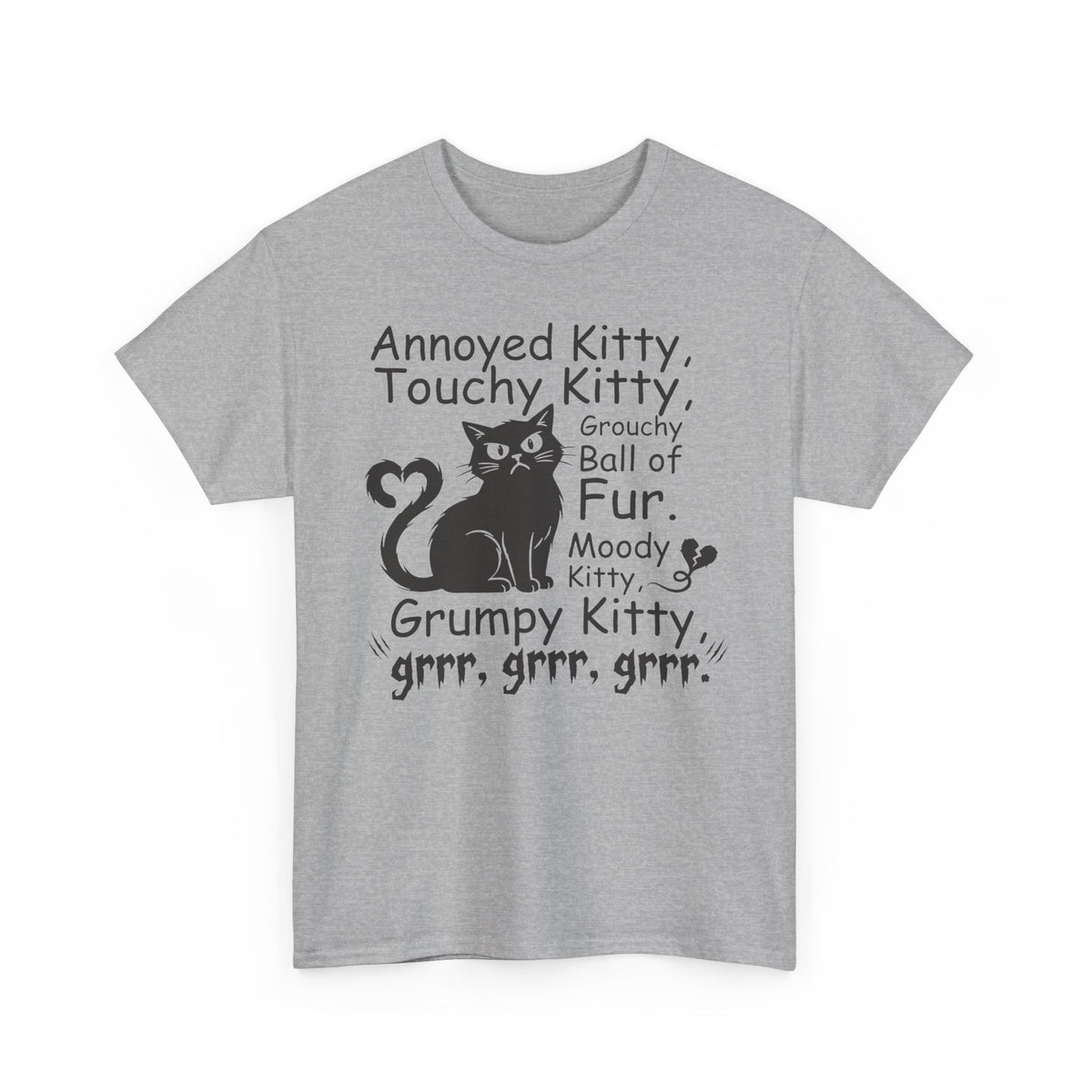 Grouchy Ball of Fur T-Shirt — Annoyed Kitty, Touchy Kitty Graphic Tee