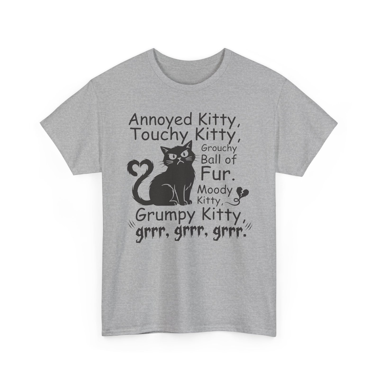 Grouchy Ball of Fur T-Shirt — Annoyed Kitty, Touchy Kitty Graphic Tee
