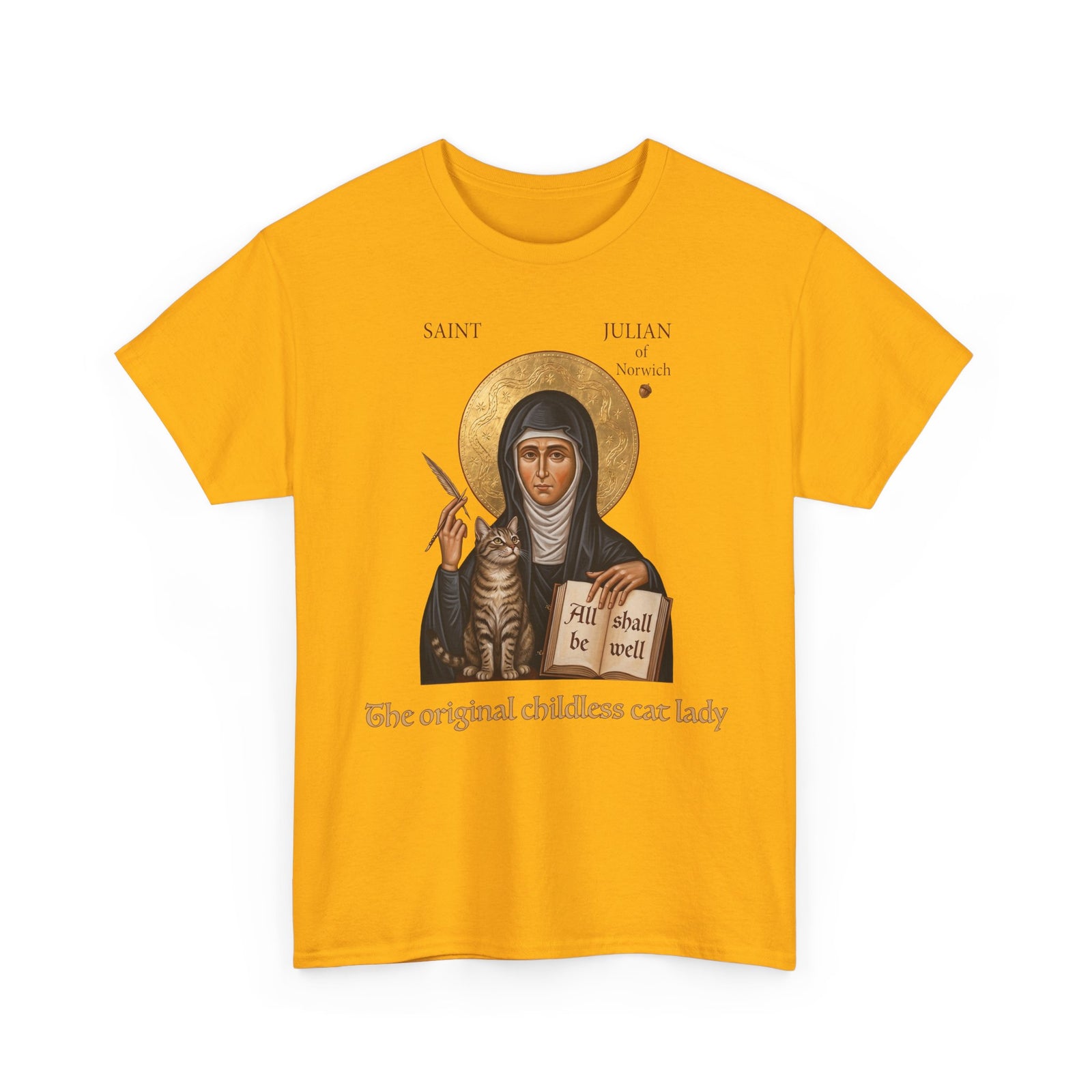 Saint Julian of Norwich Cat Lady T-Shirt — The Original Childless Cat Lady