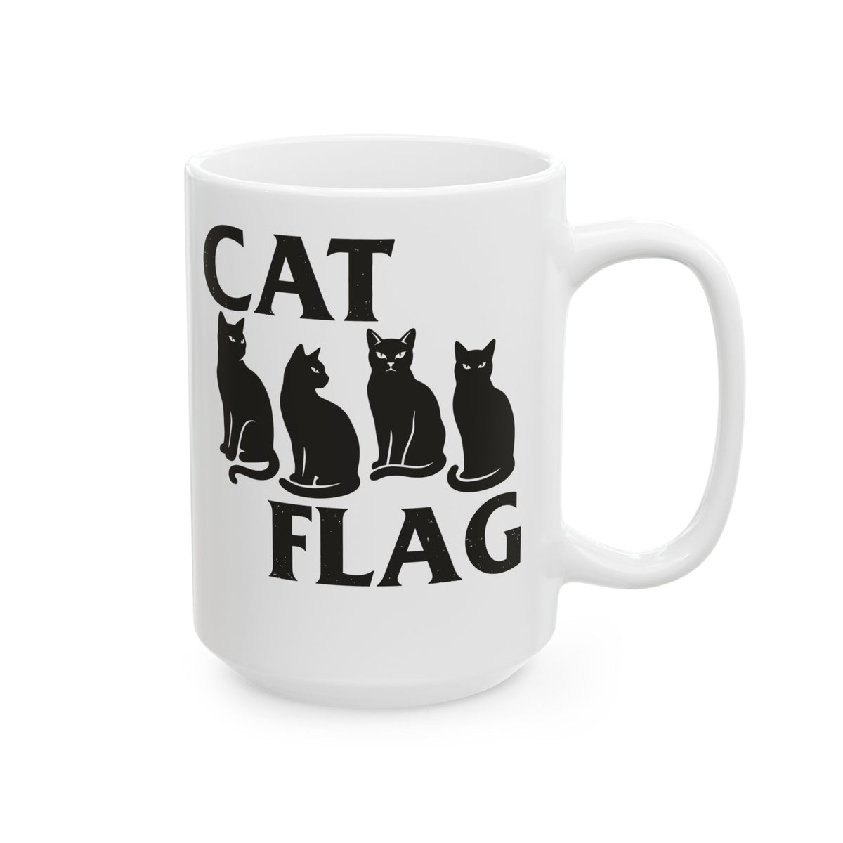 Cat Flag Ceramic Mug Feline Graphic Mug