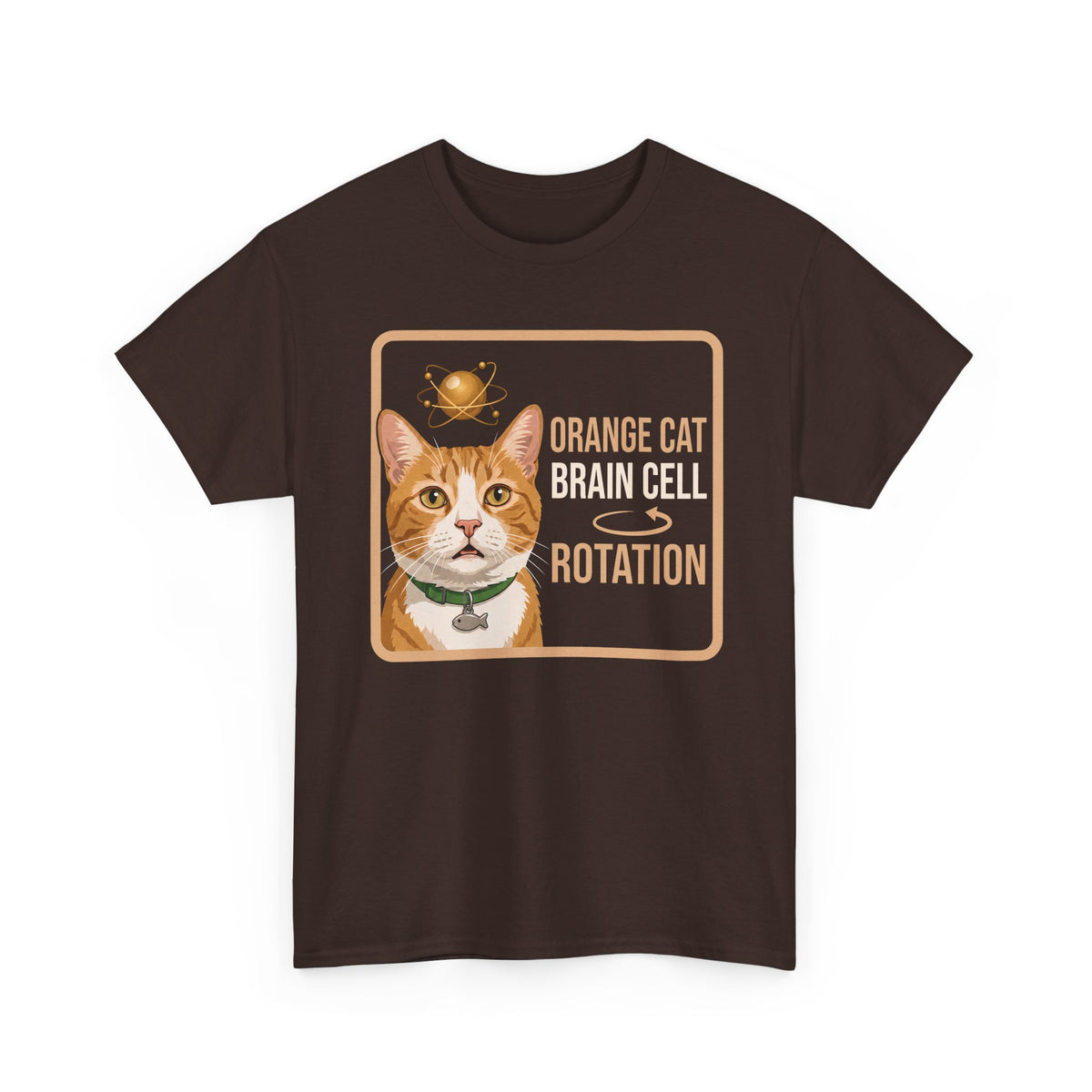 Orange Cat Brain Cell Rotation T-Shirt