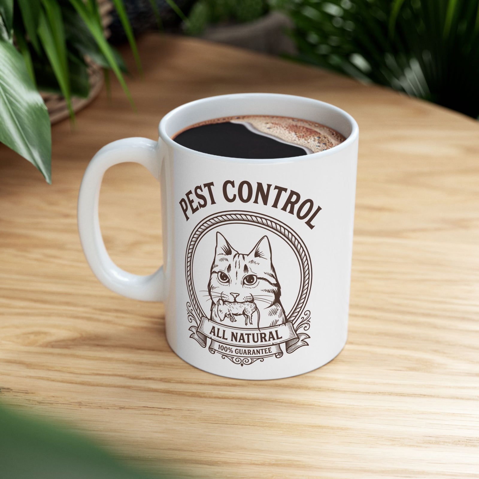 All Natural Pest Control – Funny Cat Ceramic Mug