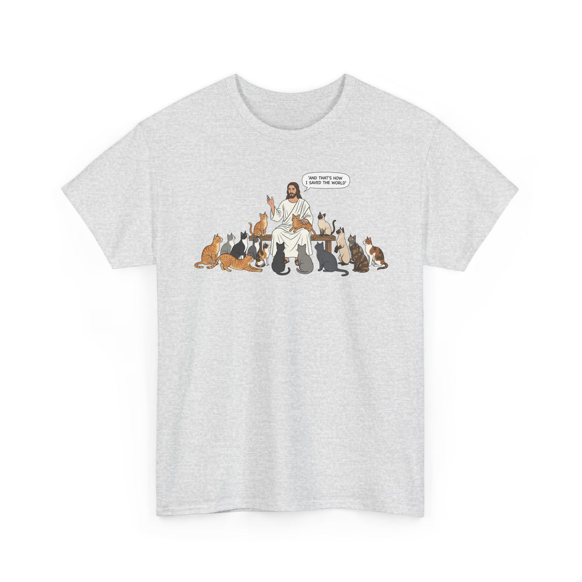 Cats & Jesus T-Shirt — Faith + Feline Graphic Tee
