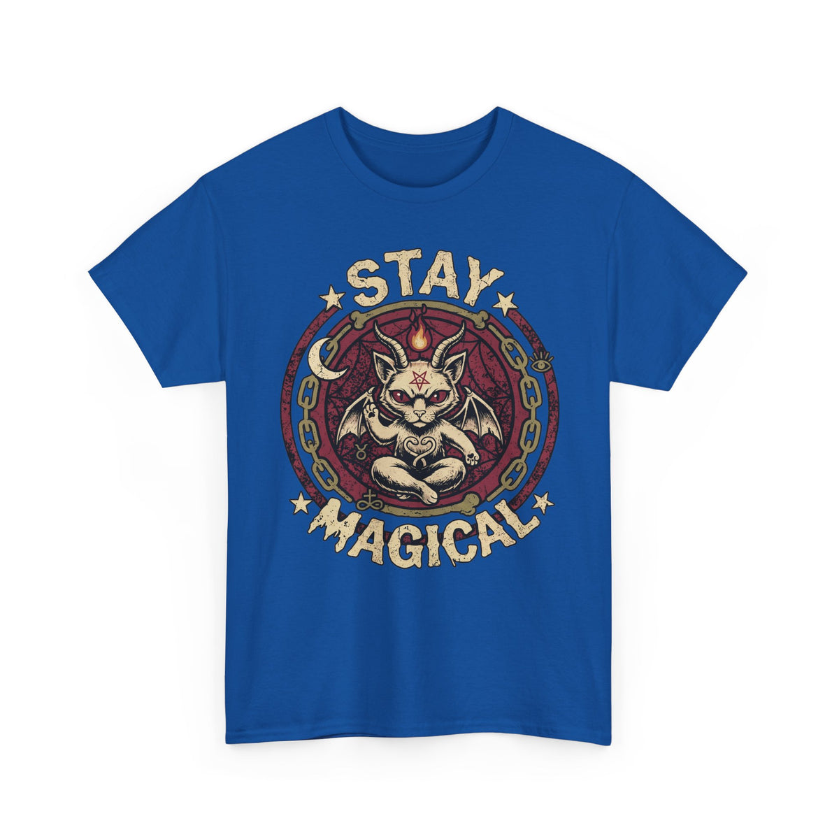 Stay Magical Baphomet Cat — Occult Gothic Aesthetic Graphic Art