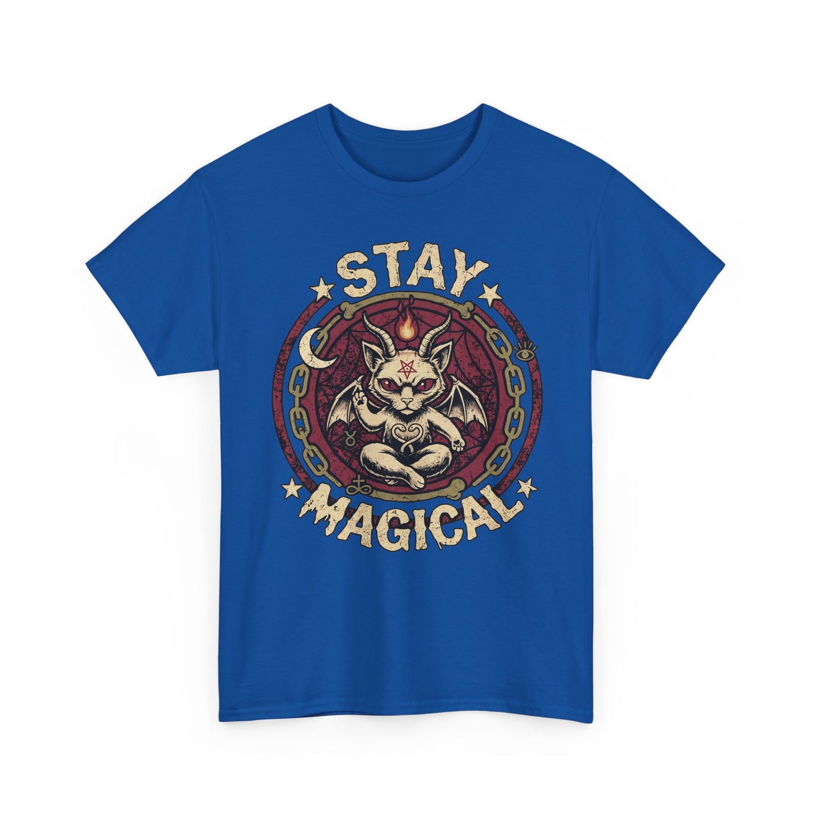 Stay Magical Baphomet Cat — Occult Gothic Aesthetic Graphic Art