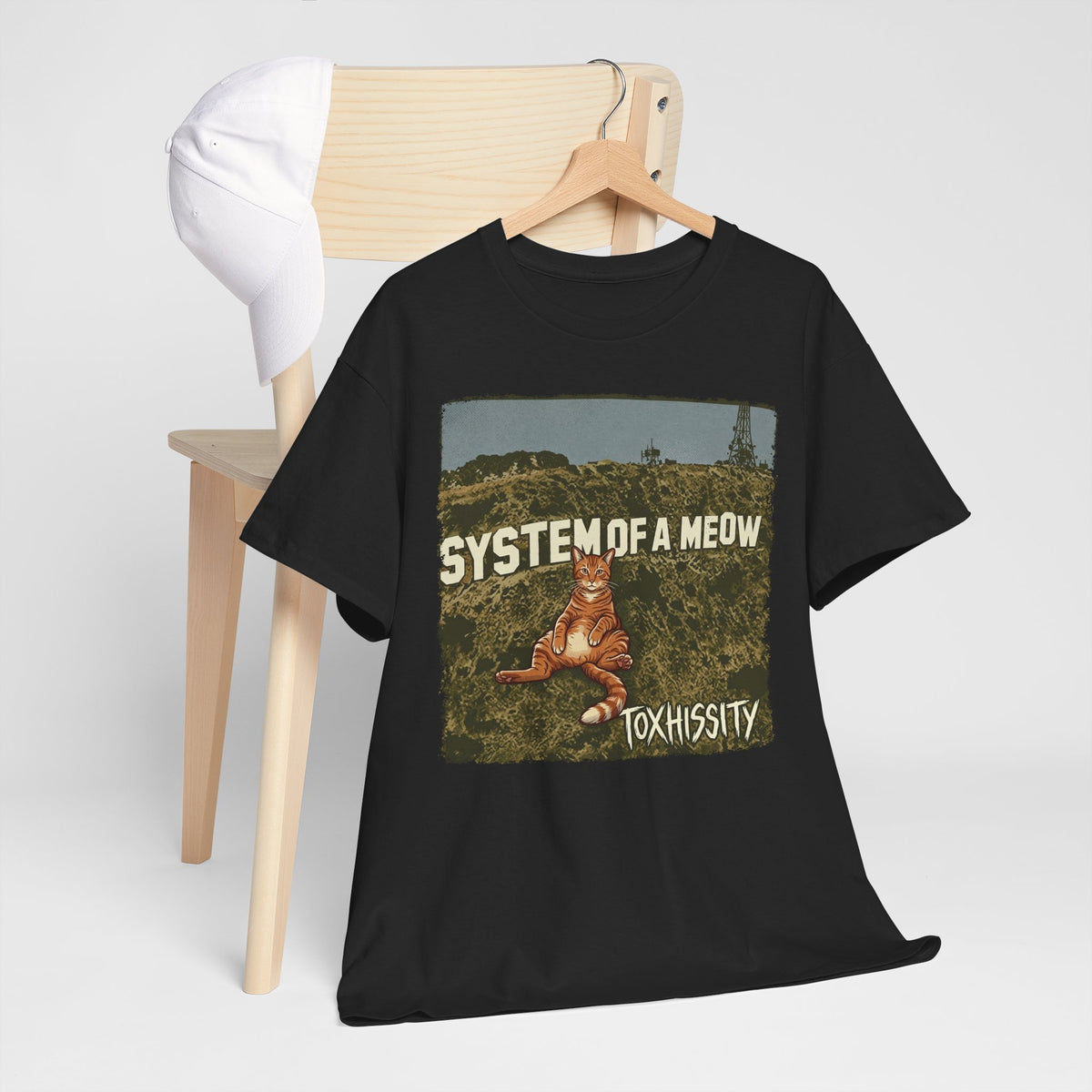 System of a Meow Cat Band Tee — "Toxhissity" Vintage Rock T-Shirt