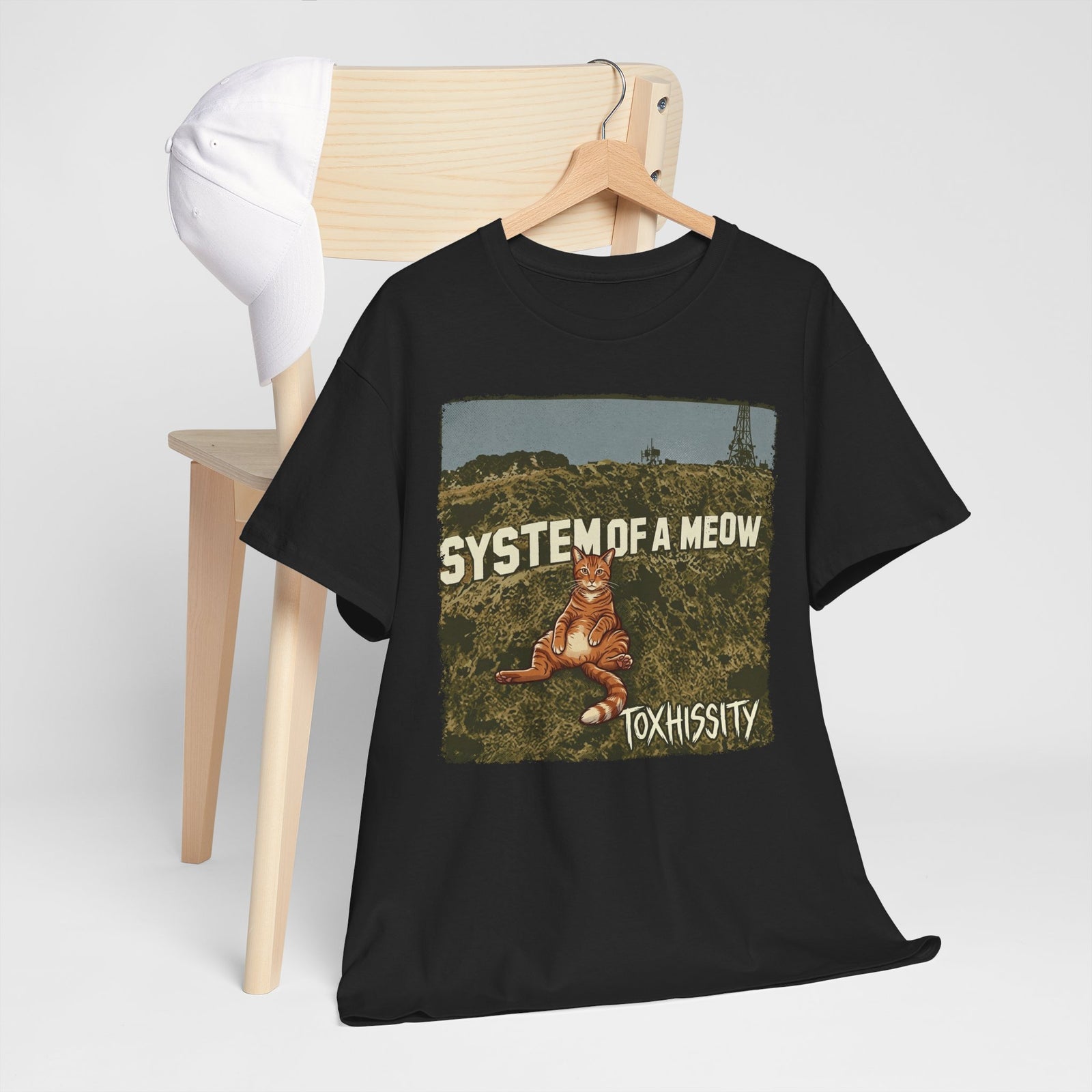 System of a Meow Cat Band Tee — "Toxhissity" Vintage Rock T-Shirt