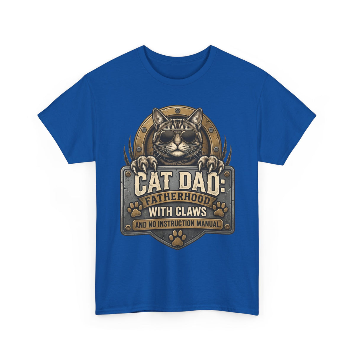 Cat Dad T-Shirt — "Fatherhood with Claws" Funny Cat Lover Tee
