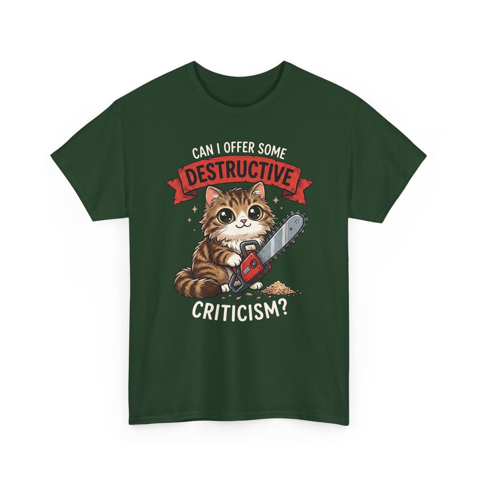 Funny Chainsaw Cat T-Shirt Graphic Cat with Chainsaw Tee