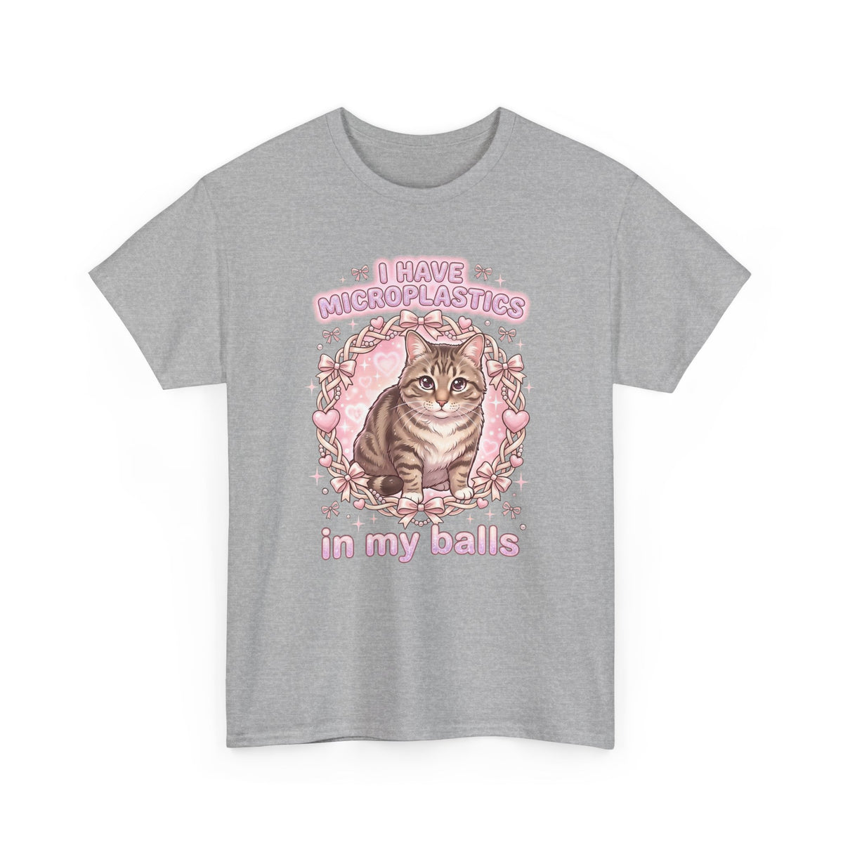 Funny Cat Tee "I Have Microplastics In My Balls" Meme Shirt