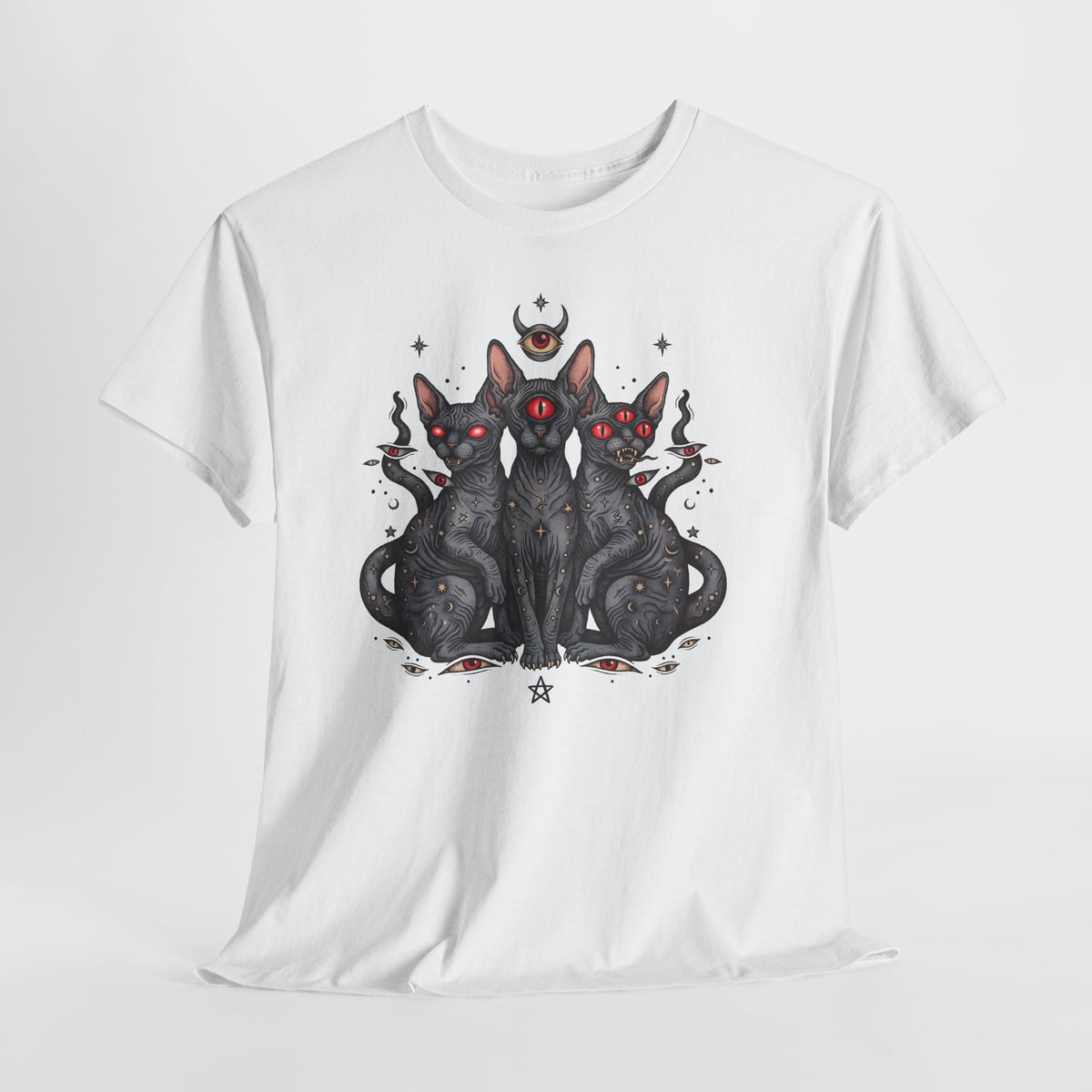 Occult Sphynx Trinity Shirt — Gothic Esoteric Hairless Cat T-Shirt