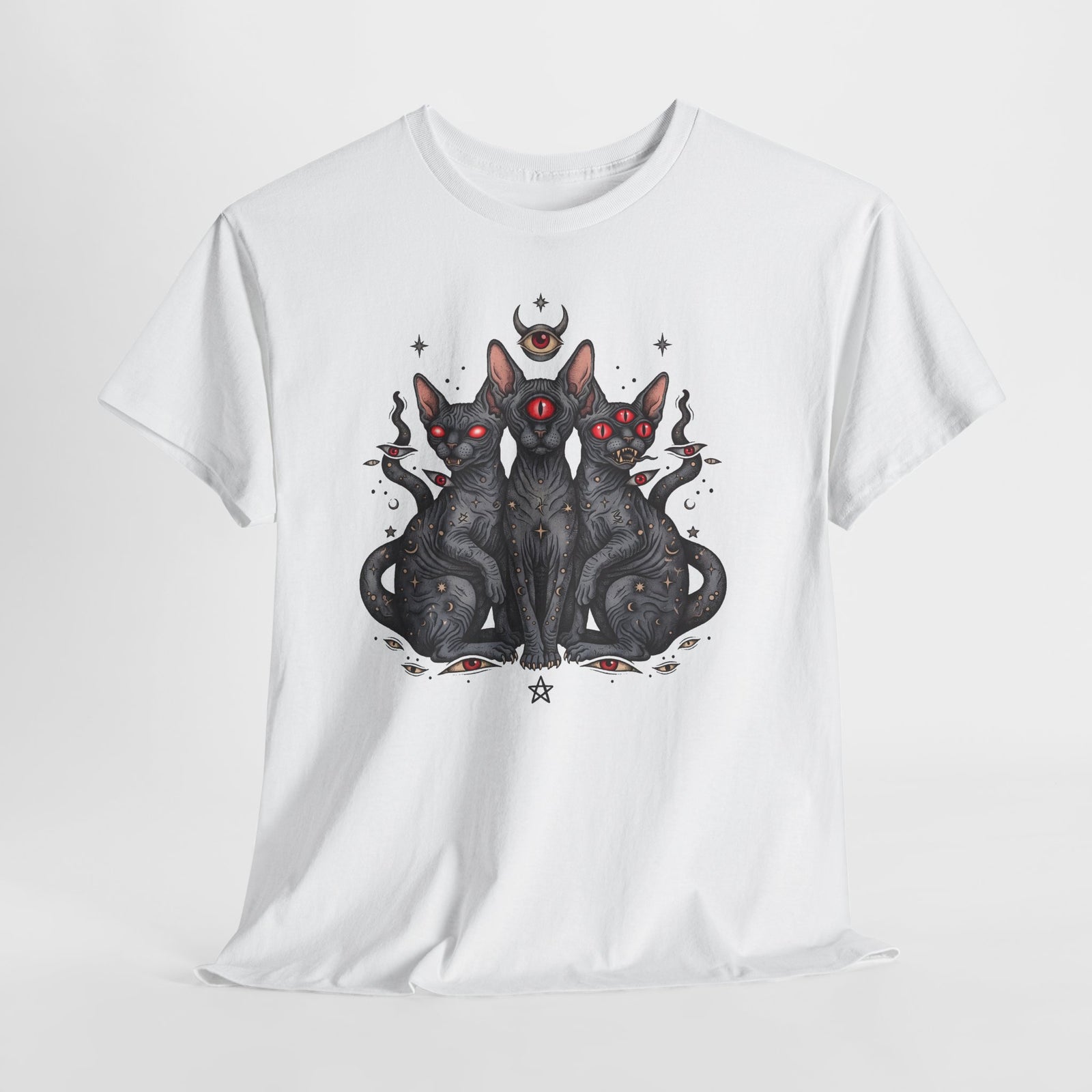 Occult Sphynx Trinity Shirt — Gothic Esoteric Hairless Cat T-Shirt
