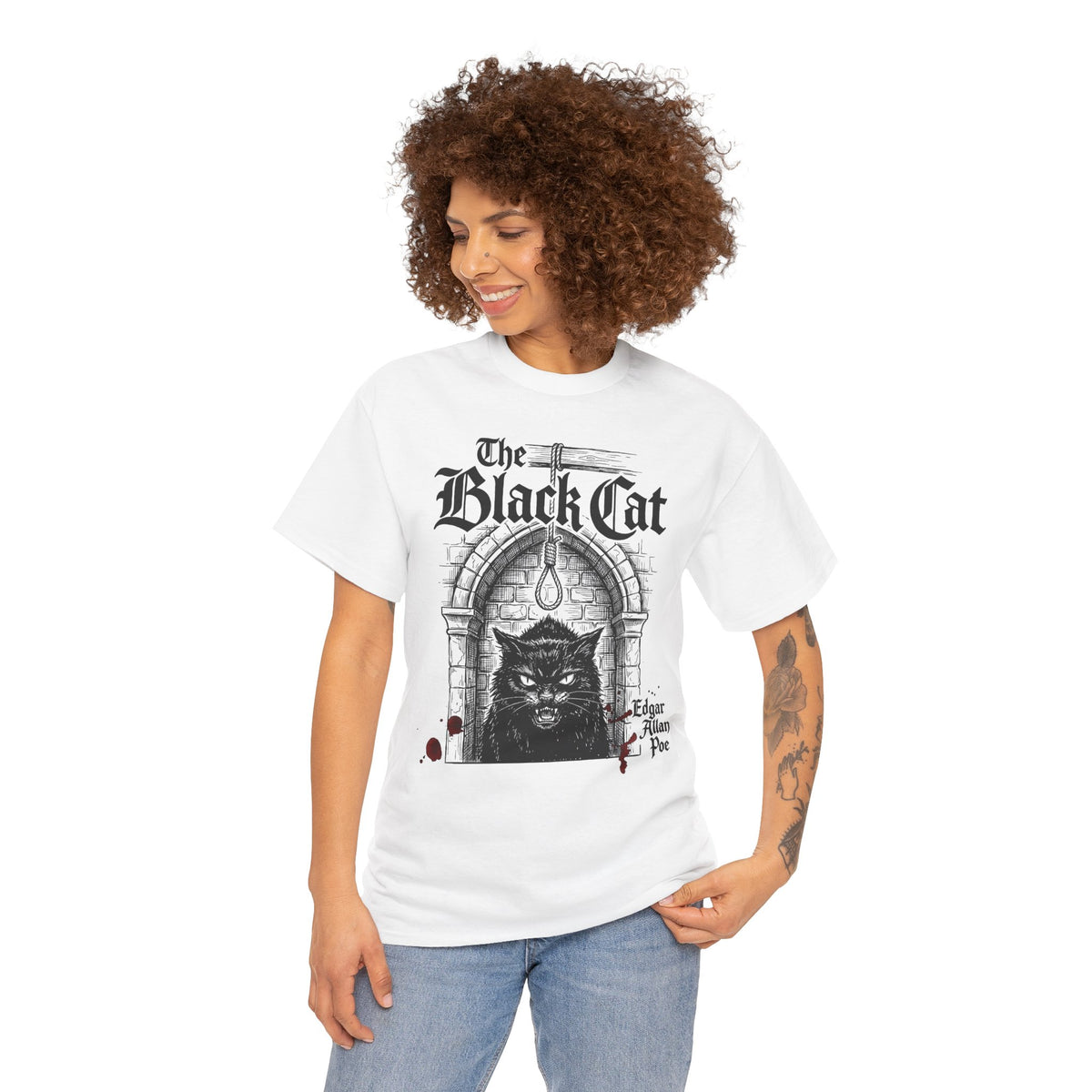The Black Cat Poe T-Shirt — Gothic Edgar Allan Poe Cat Tee