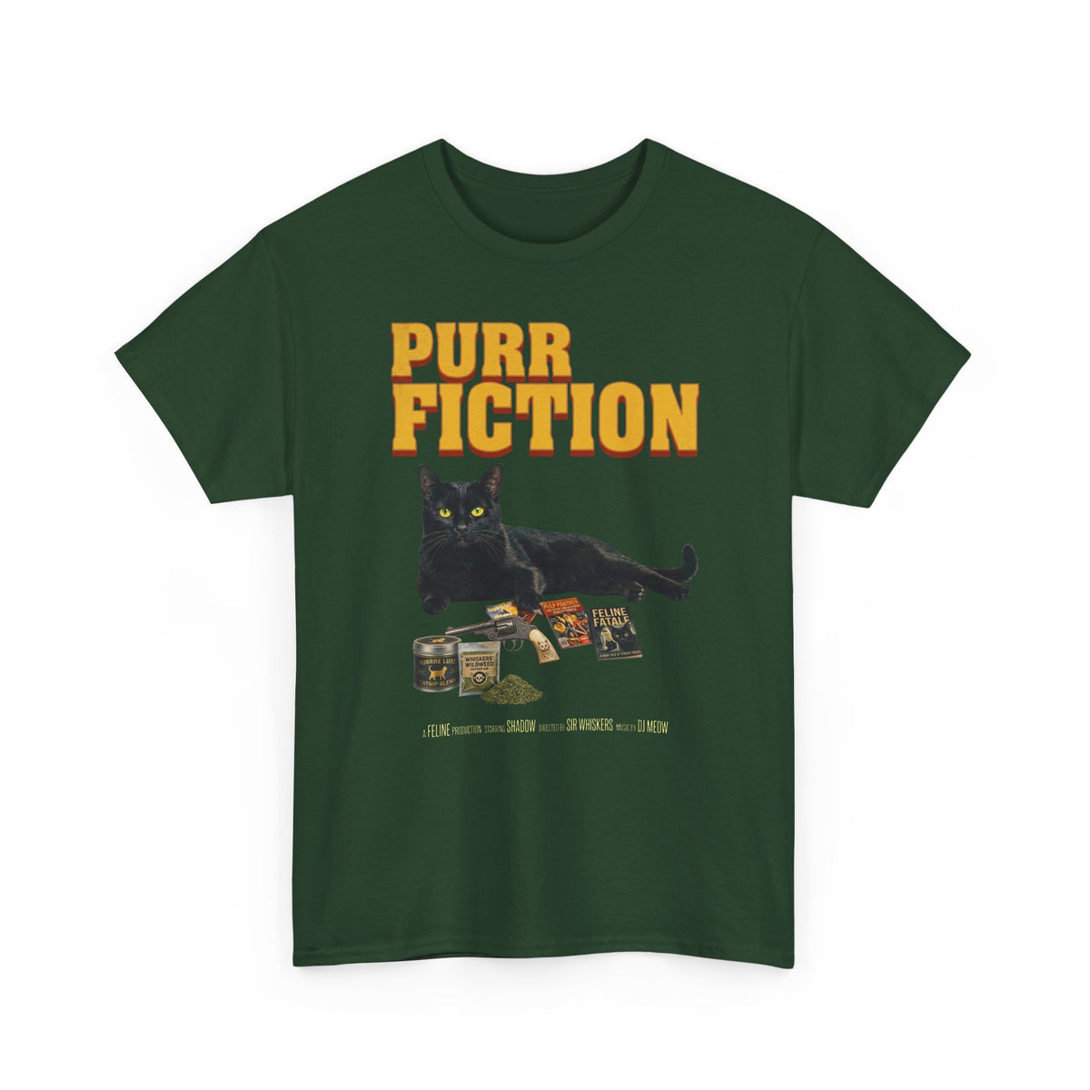 Purr Fiction Cat Parody T-Shirt