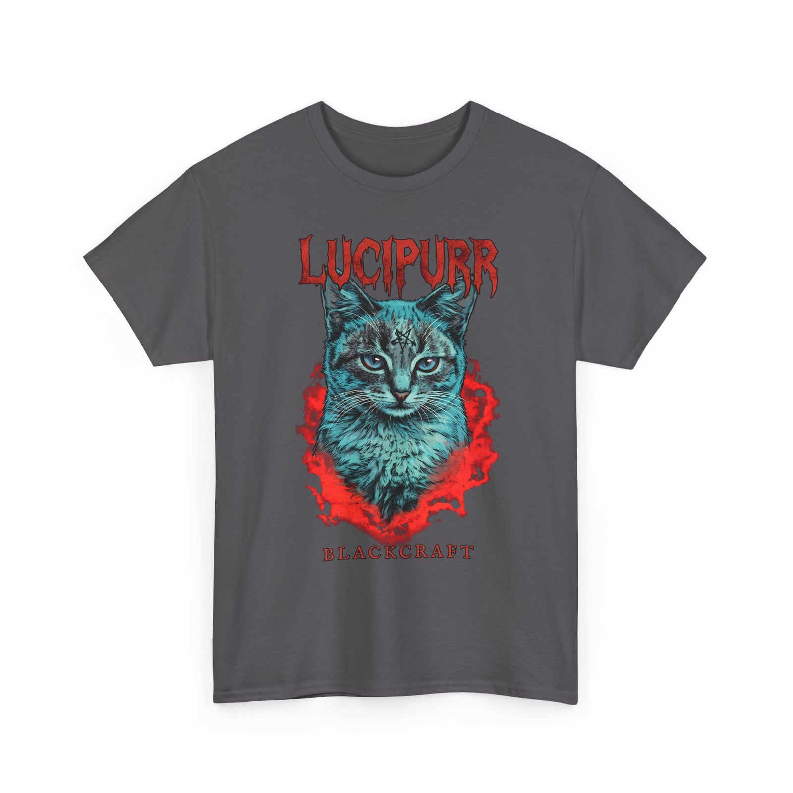 Lucipurr Blackcraft T-Shirt — Edgy Heavy Metal Satanic Cat Graphic Tee