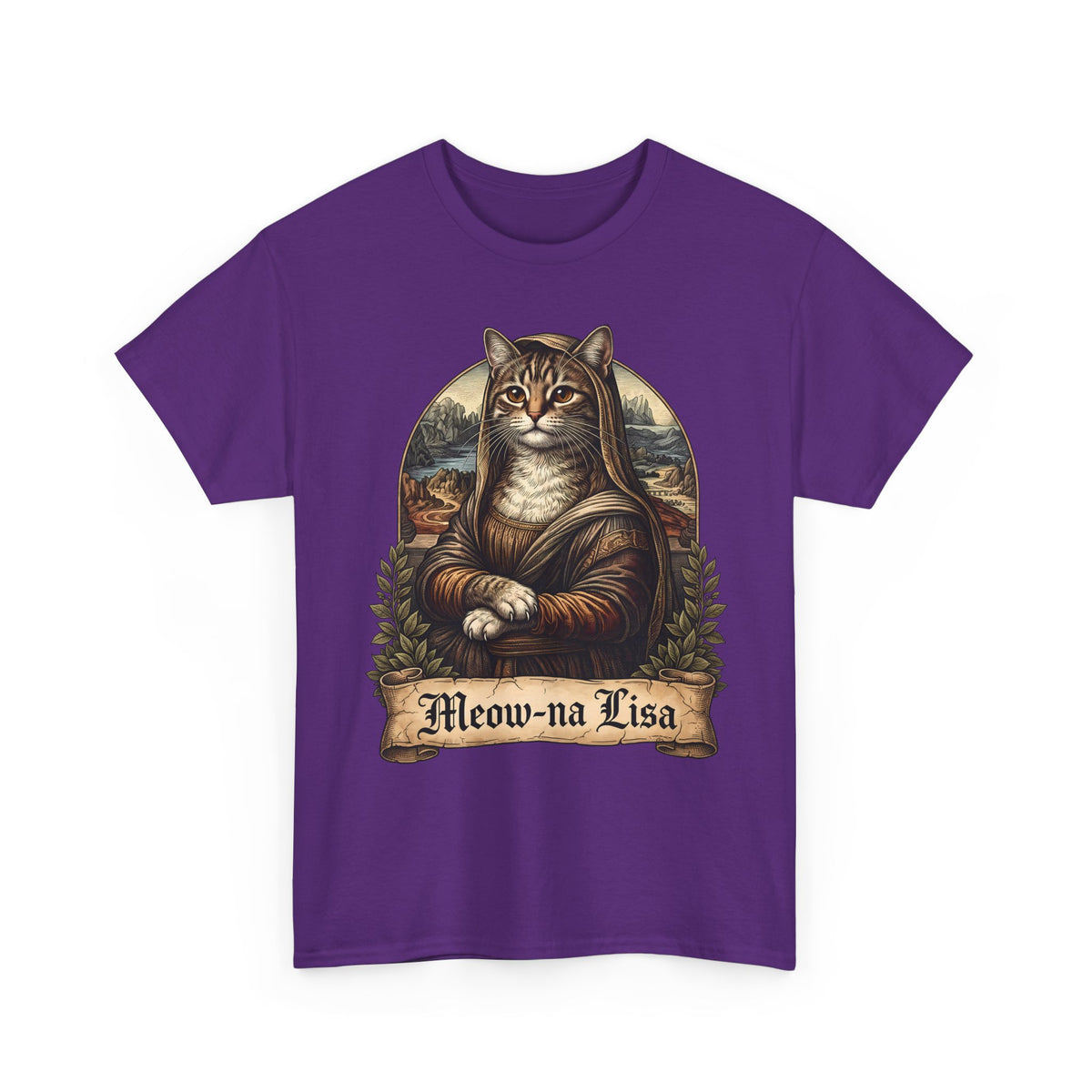 Meow-na Lisa T-Shirt — Funny Mona Lisa Cat Art Parody Tee
