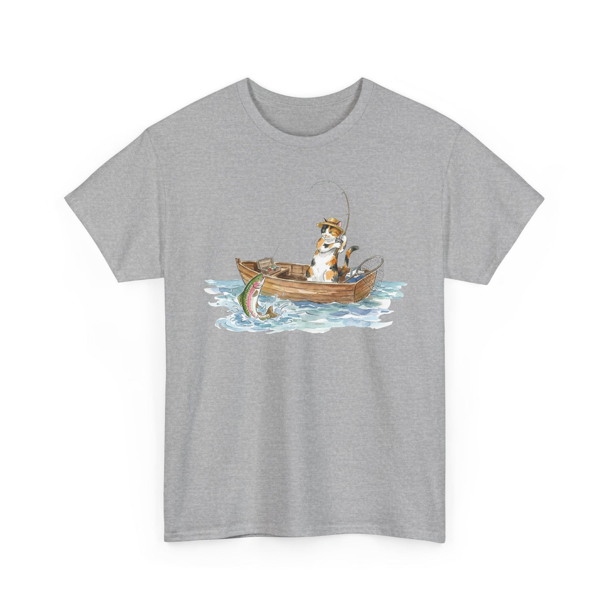 Cat Fishing T-Shirt — Funny Fishing Cat Graphic Tee