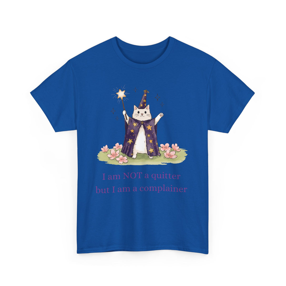 Funny Wizard Cat T-Shirt — Whimsical Magical Feline Complainer Apparel