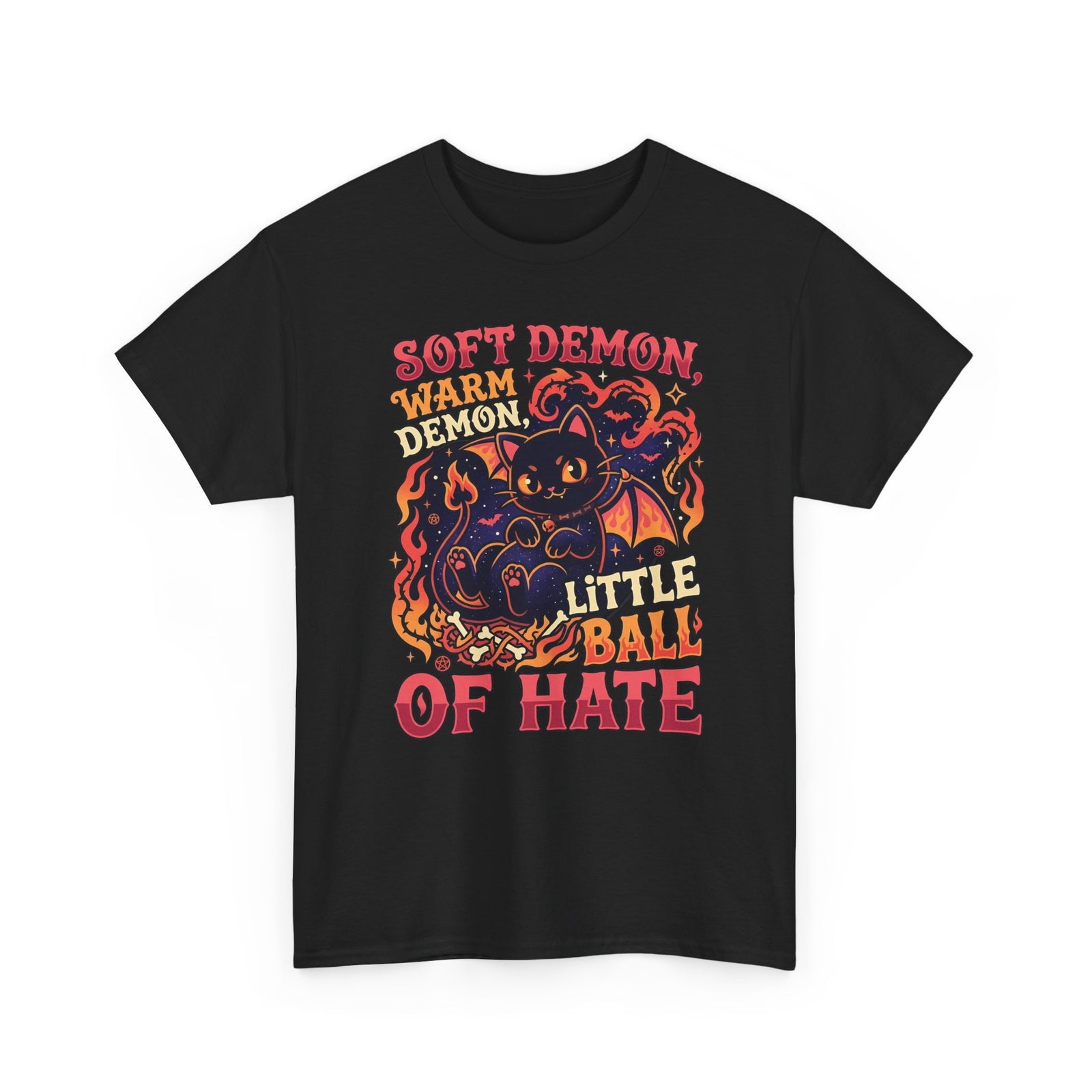 Soft Demon Cat T-Shirt — "Little Ball of Hate" Cute Demon Kitty Tee