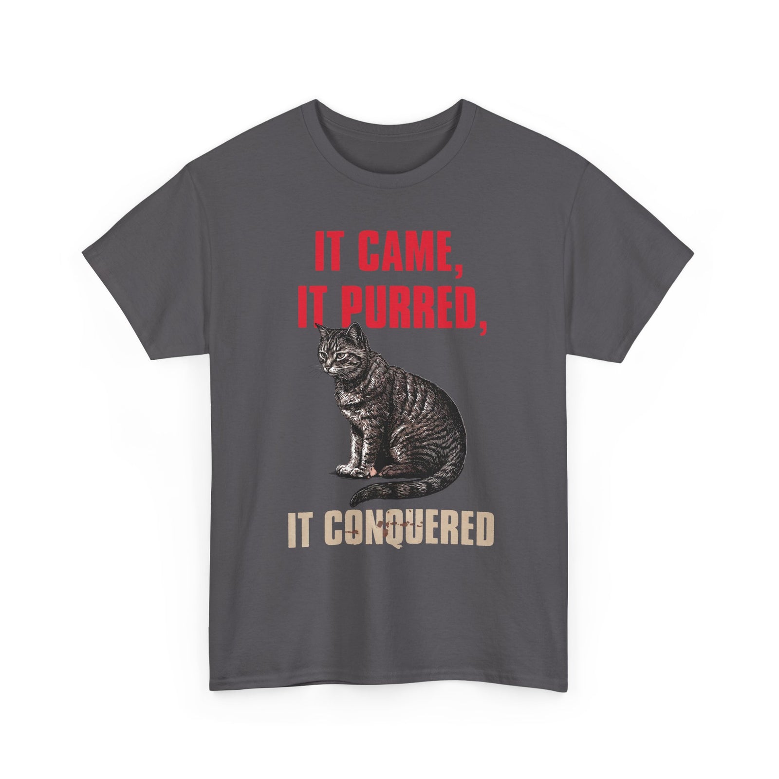 It Came It Purred It Conquered T-Shirt — Funny Julius Caesar Cat Parody Tee
