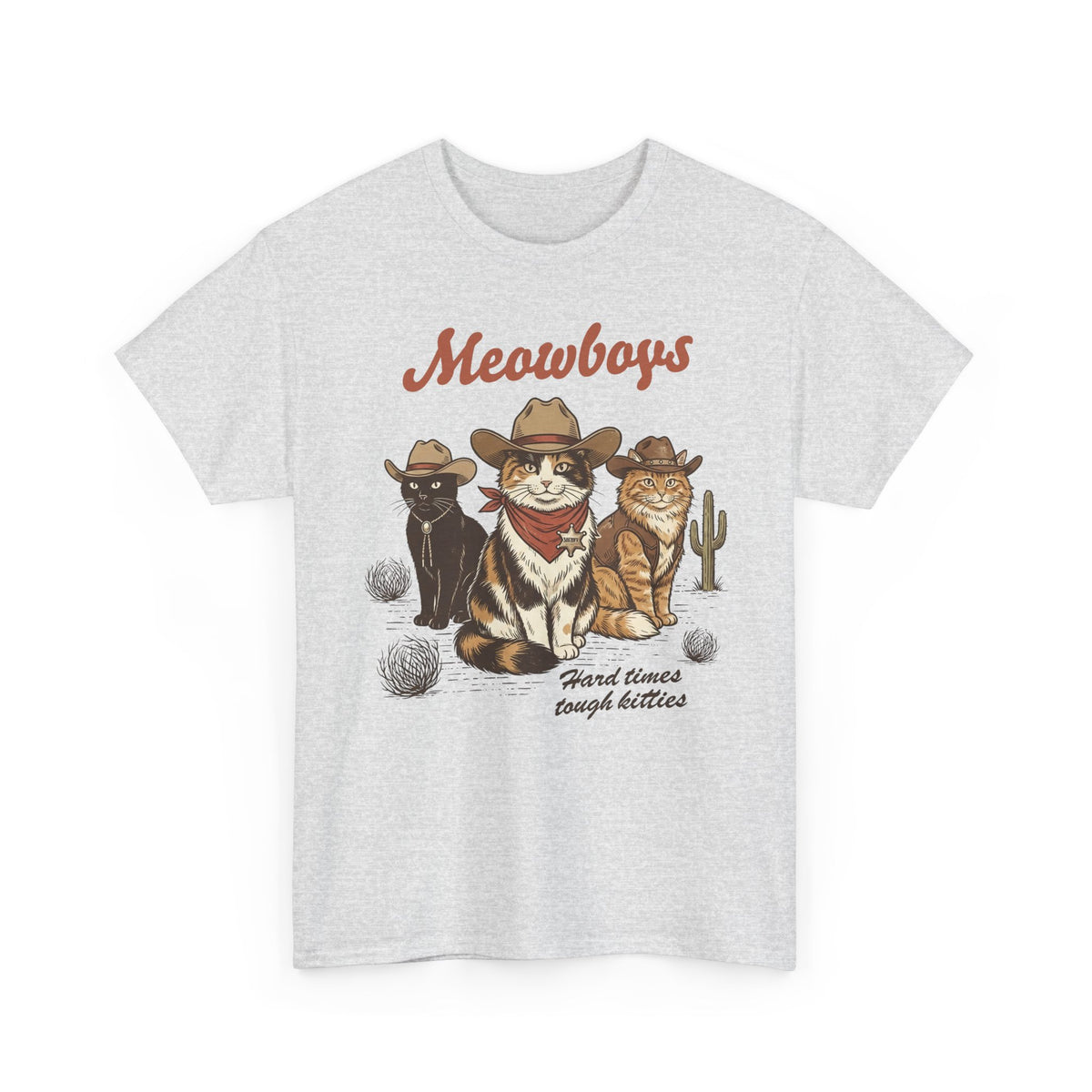Meowboys Cat Cowboy T-Shirt — Funny Western Cat Tee for Cat Lovers