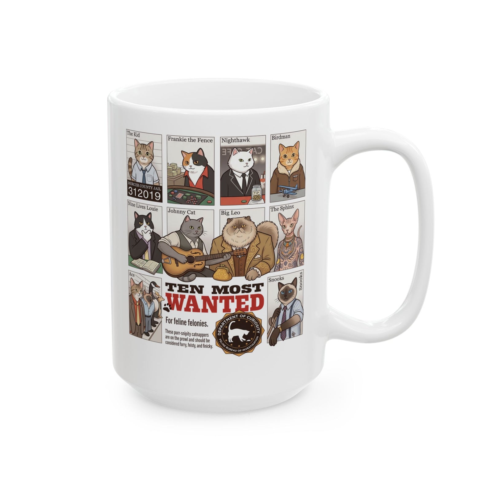 Cats Wanted Ceramic Mug — Funny Cat Lover Mug