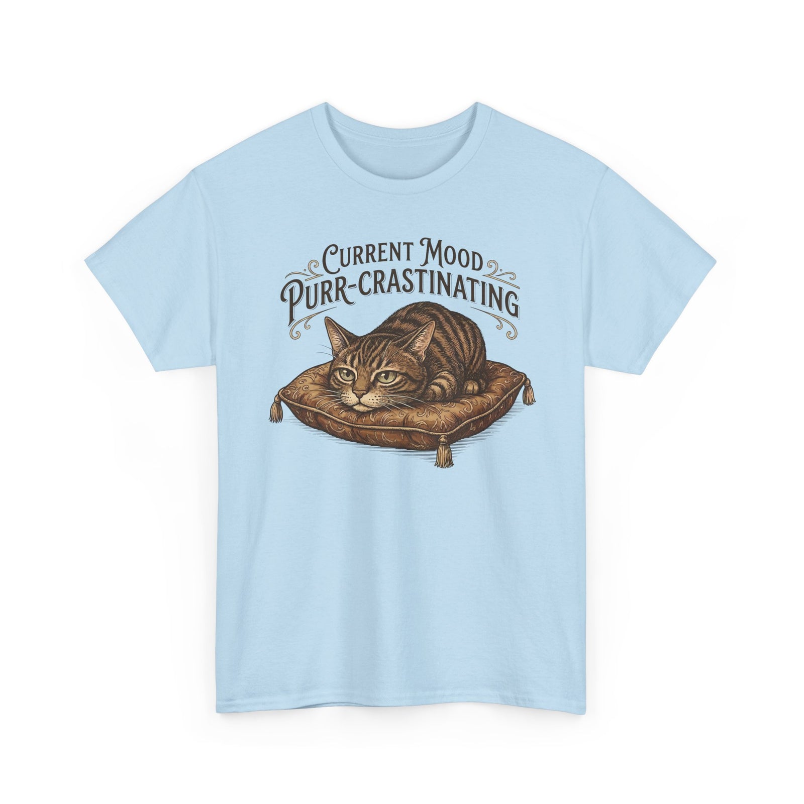 Current Mood: Purr-Crastinating Cat T-Shirt