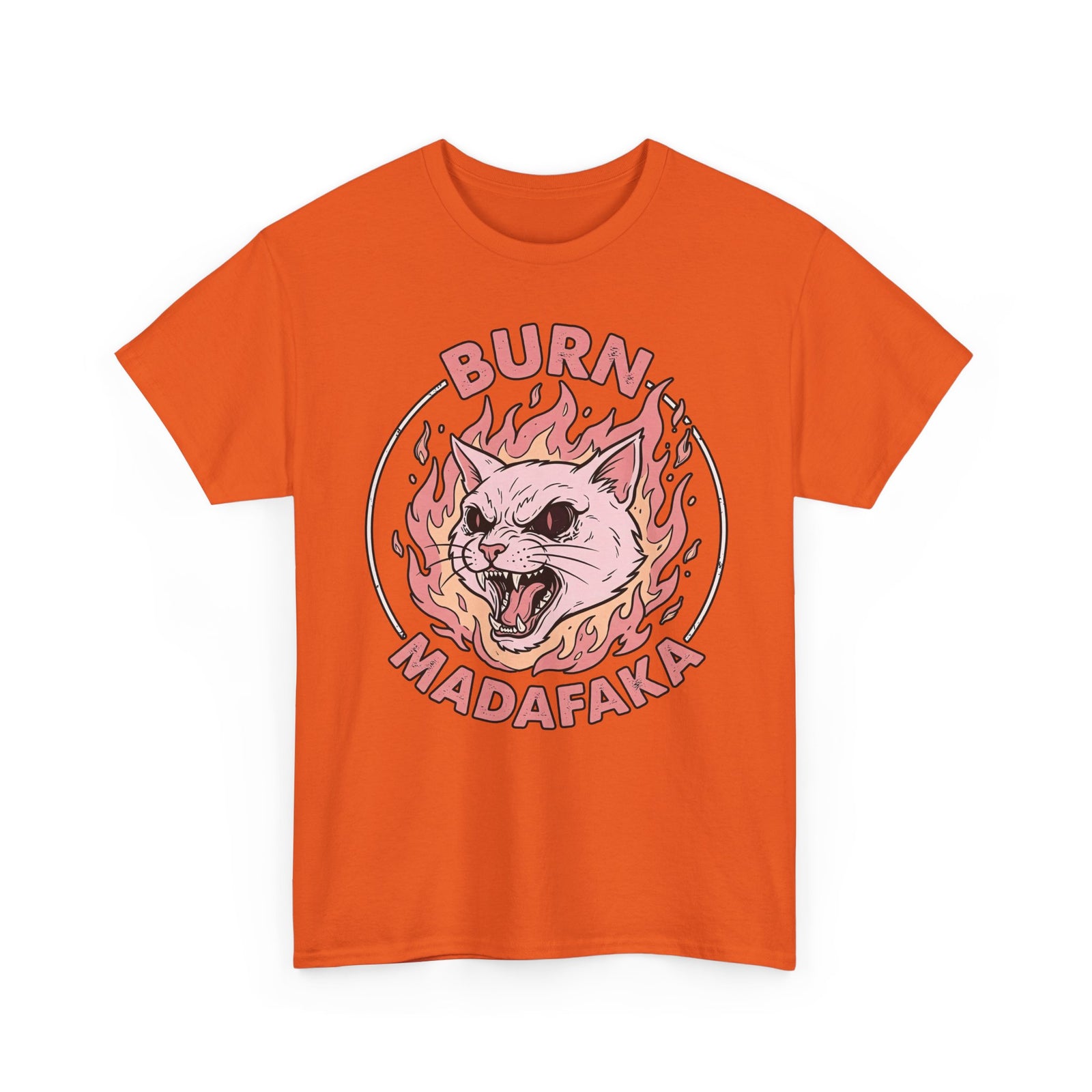 Funny Cat T‑Shirt — "Burn Madafaka" Graphic Tee