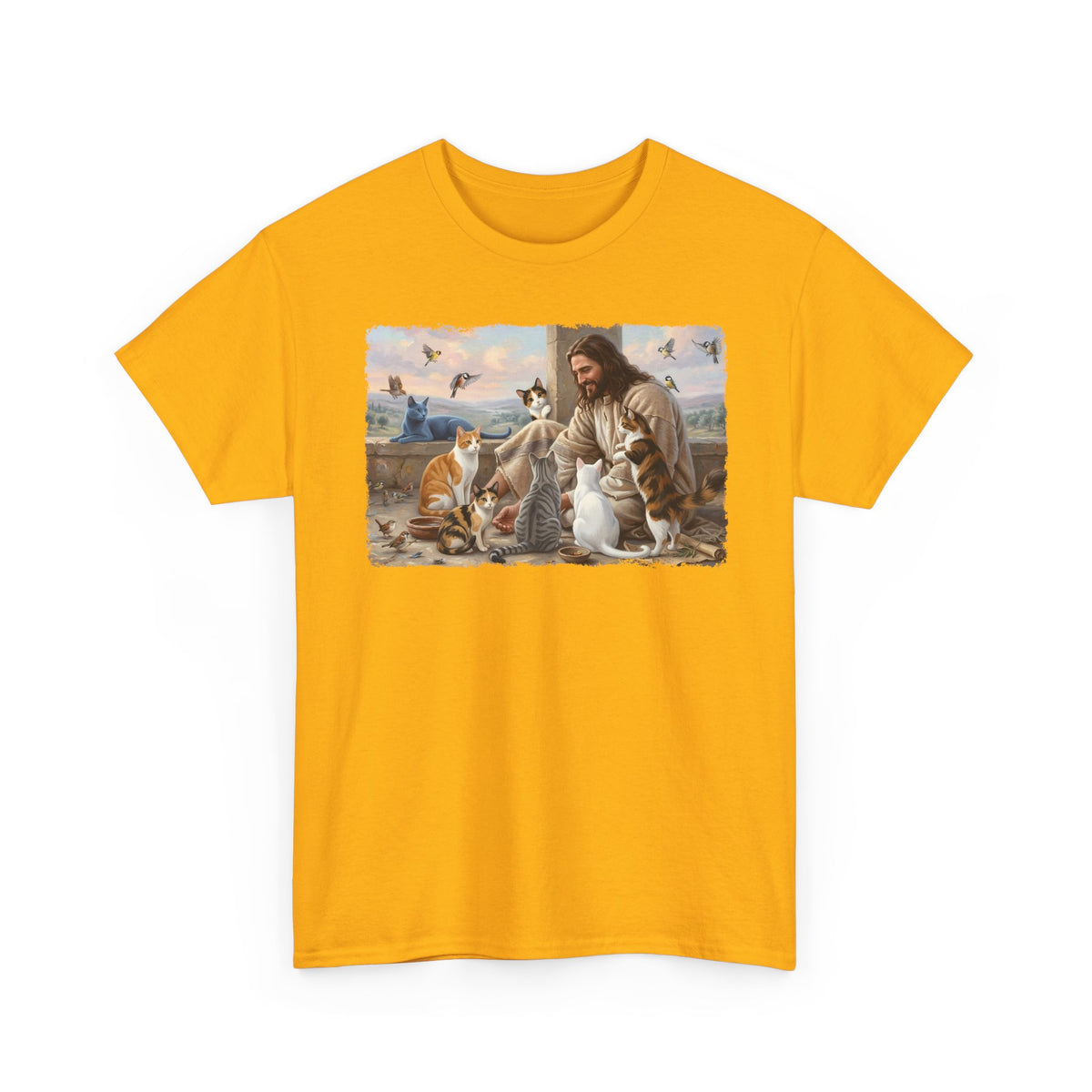 Jesus Surrounded by Cats T-Shirt — Religious Cat Lover Tee