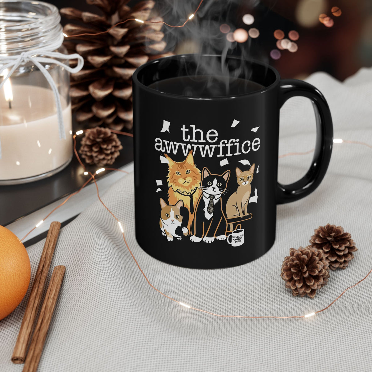 Cute Boss Cat Black Mug Cute Boss Cat Mug for Cat Lovers