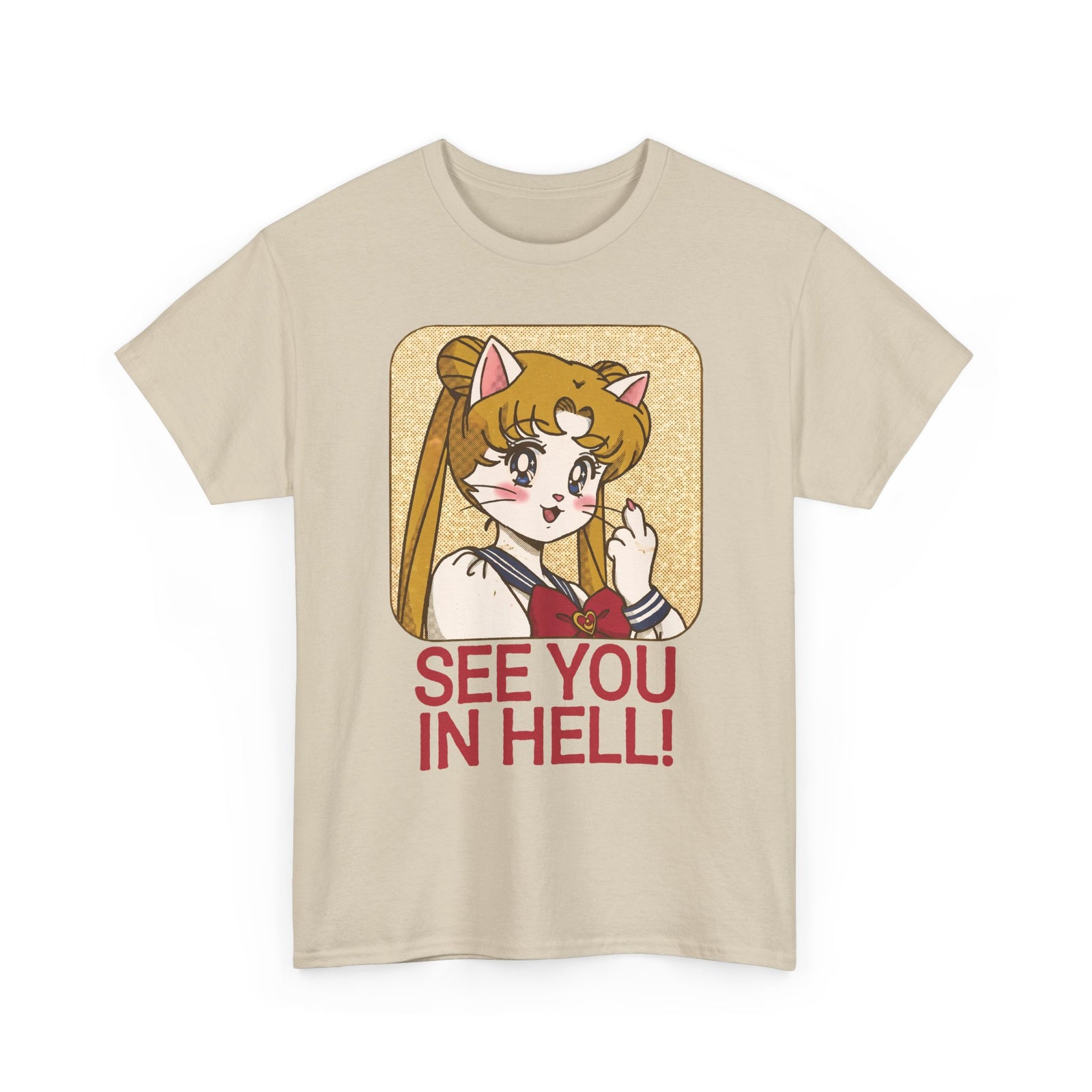 See You In Hell Anime Cat T-Shirt — Cute Magical Girl Parody Graphic