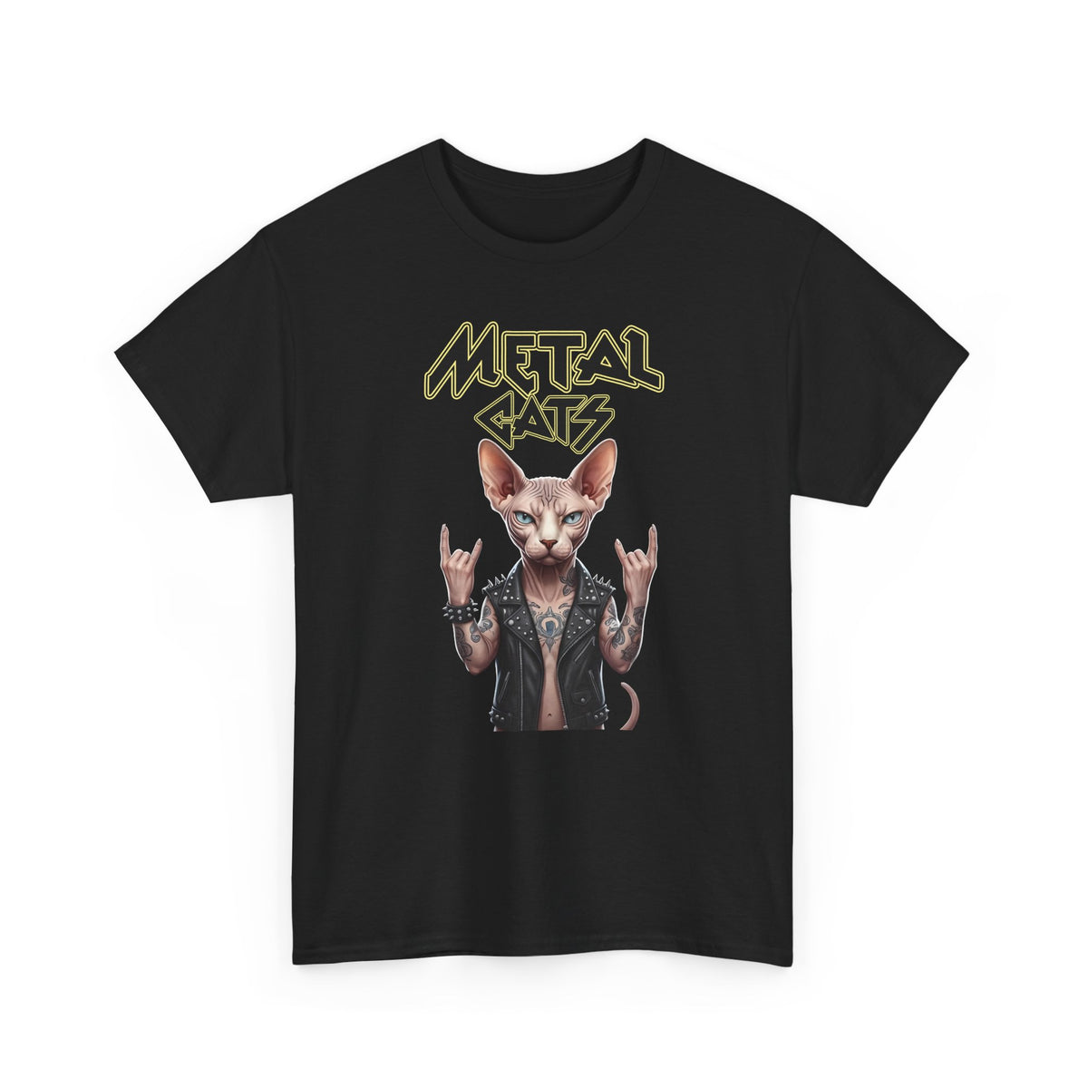 Metal Cats T-Shirt — Heavy Metal Cat Graphic Tee