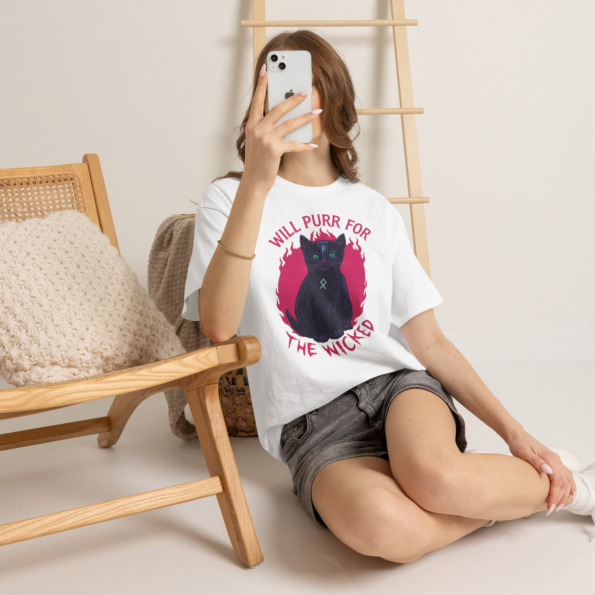Will Purr For the Wicked Black Cat T-Shirt