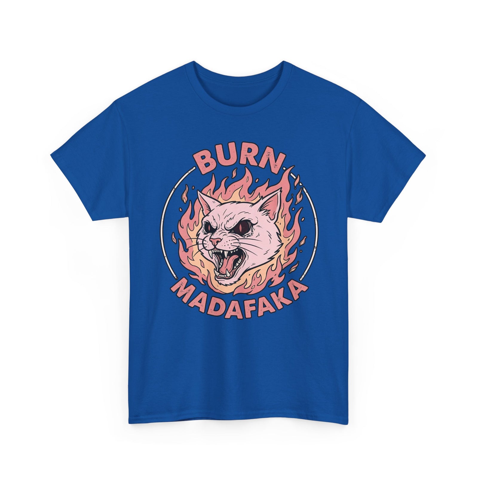 Funny Cat T‑Shirt — "Burn Madafaka" Graphic Tee