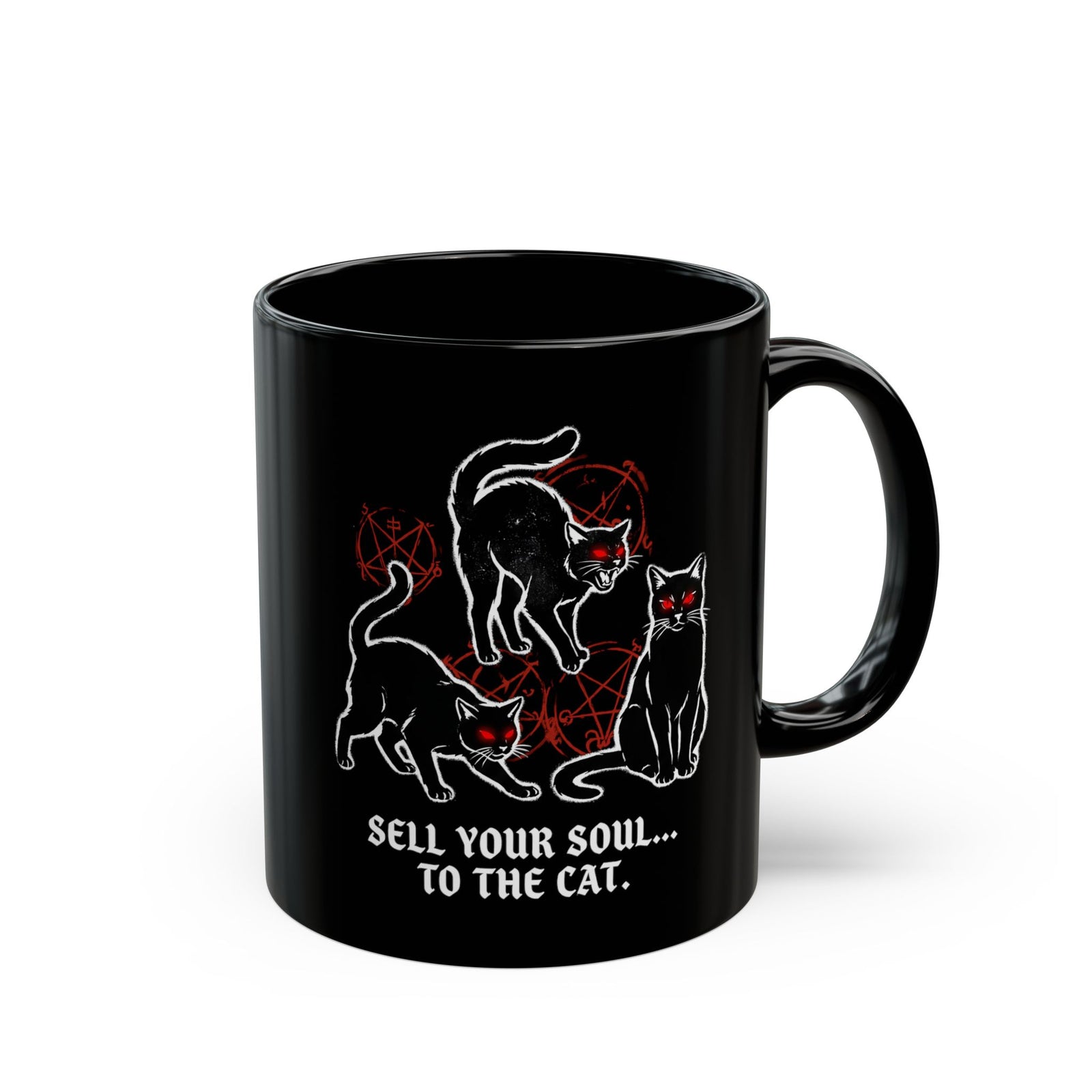 Sell Your Soul To The Cat Black Mug — Funny Cat Lover Mug