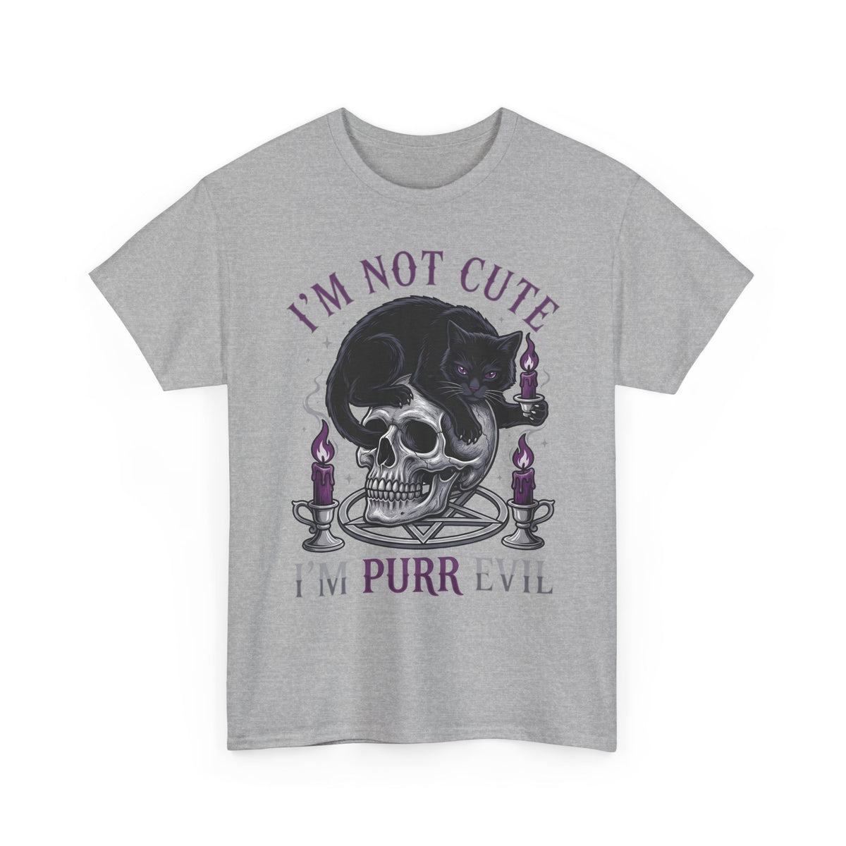 I'm Not Cute I'm Purr Evil T-Shirt – Gothic Cat Skull Tee