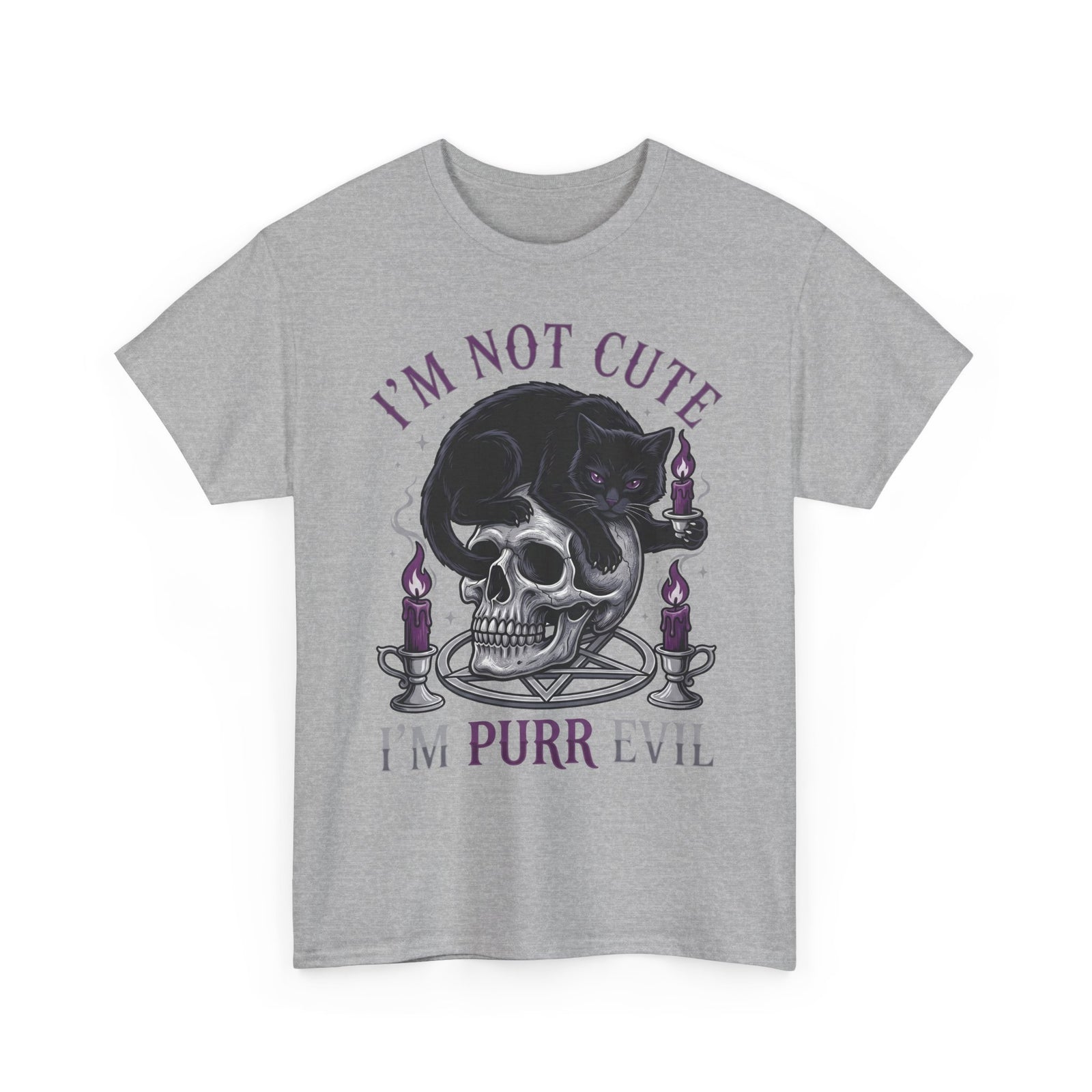 I'm Not Cute I'm Purr Evil T-Shirt – Gothic Cat Skull Tee