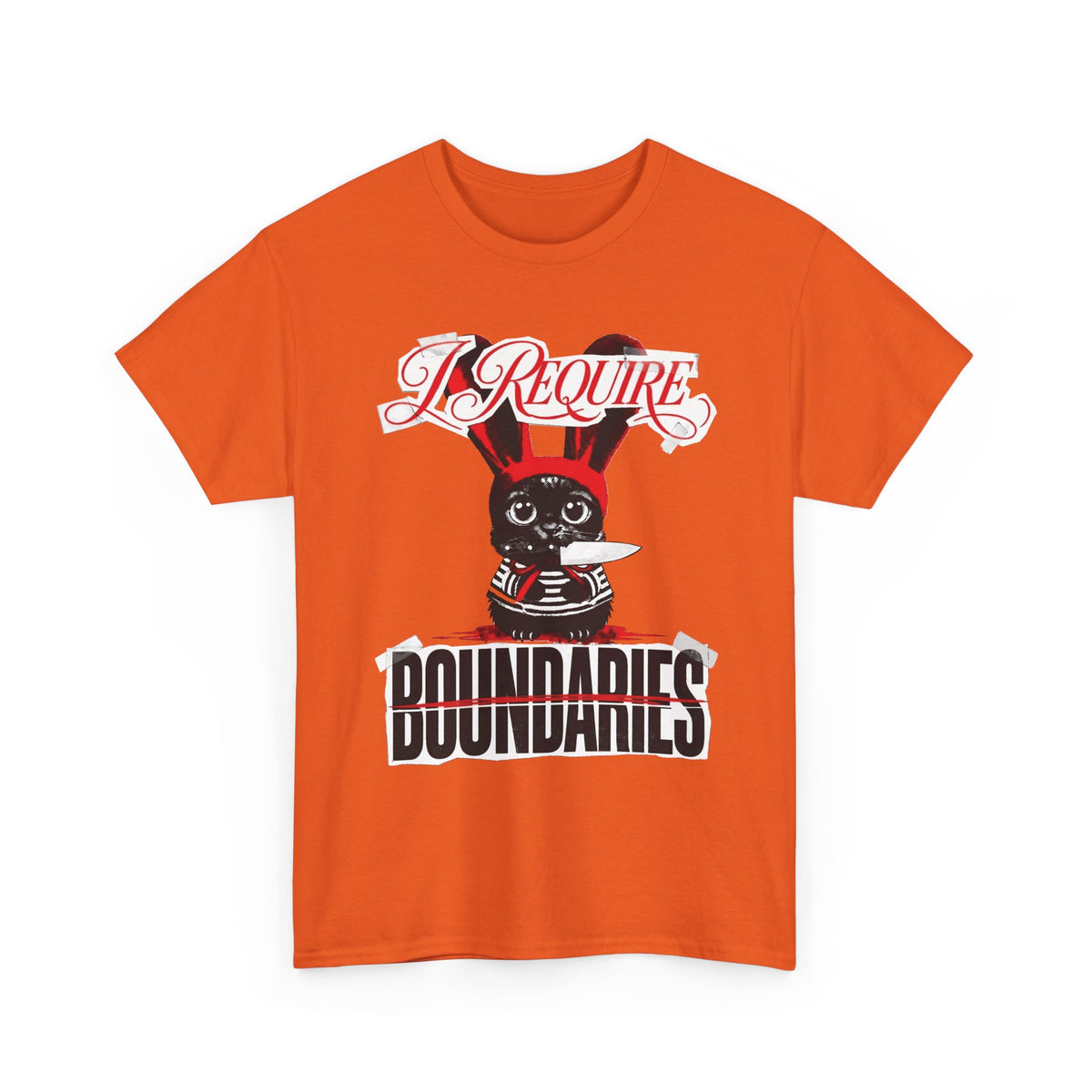 I Require Boundaries T-Shirt — Funny Creepy Cute Cat Knife Tee
