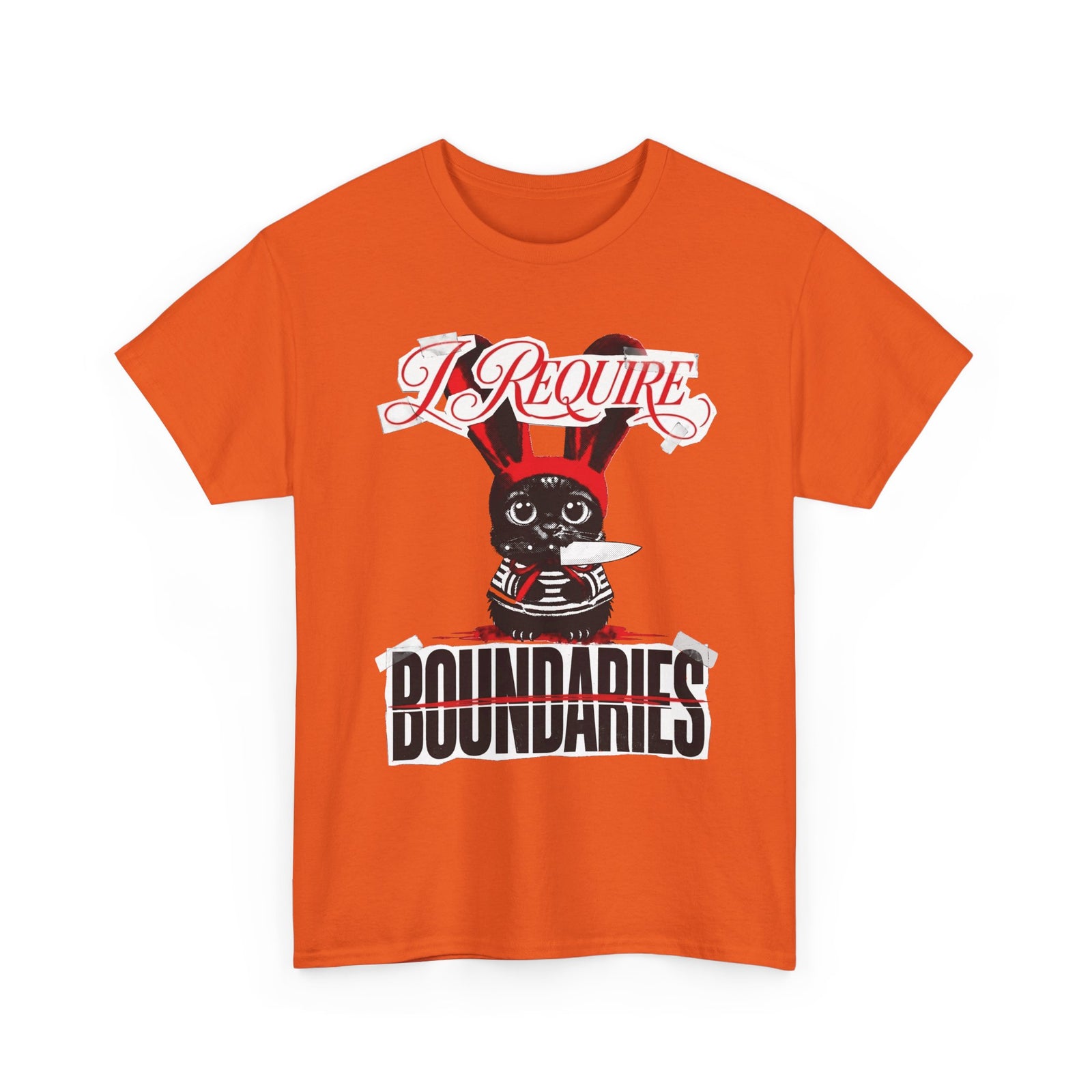 I Require Boundaries T-Shirt — Funny Creepy Cute Cat Knife Tee