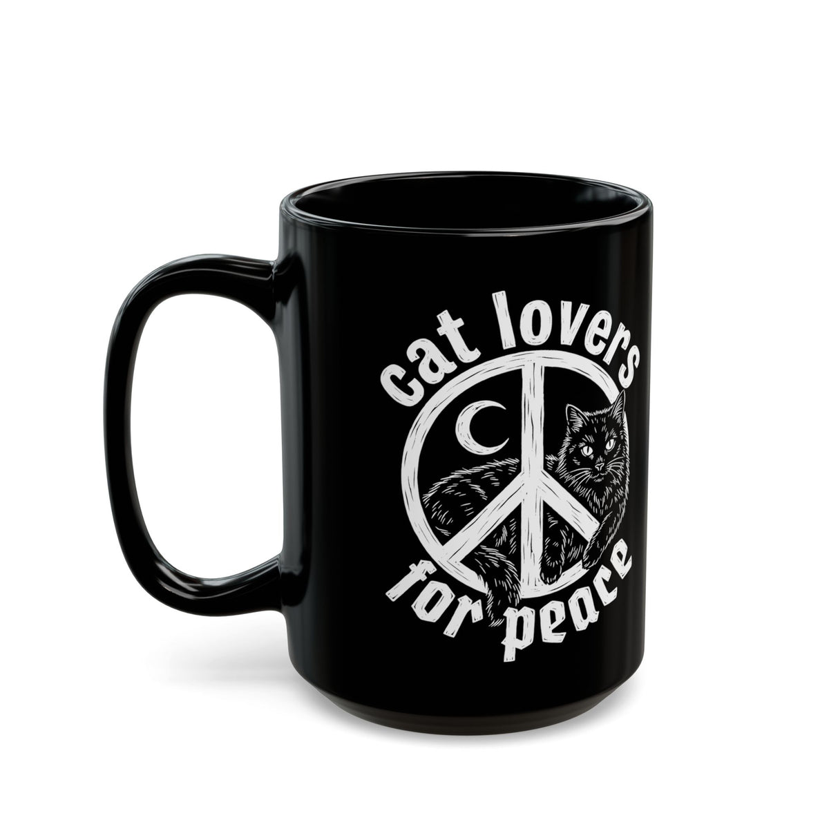 Cat Lovers For Peace Black Mug