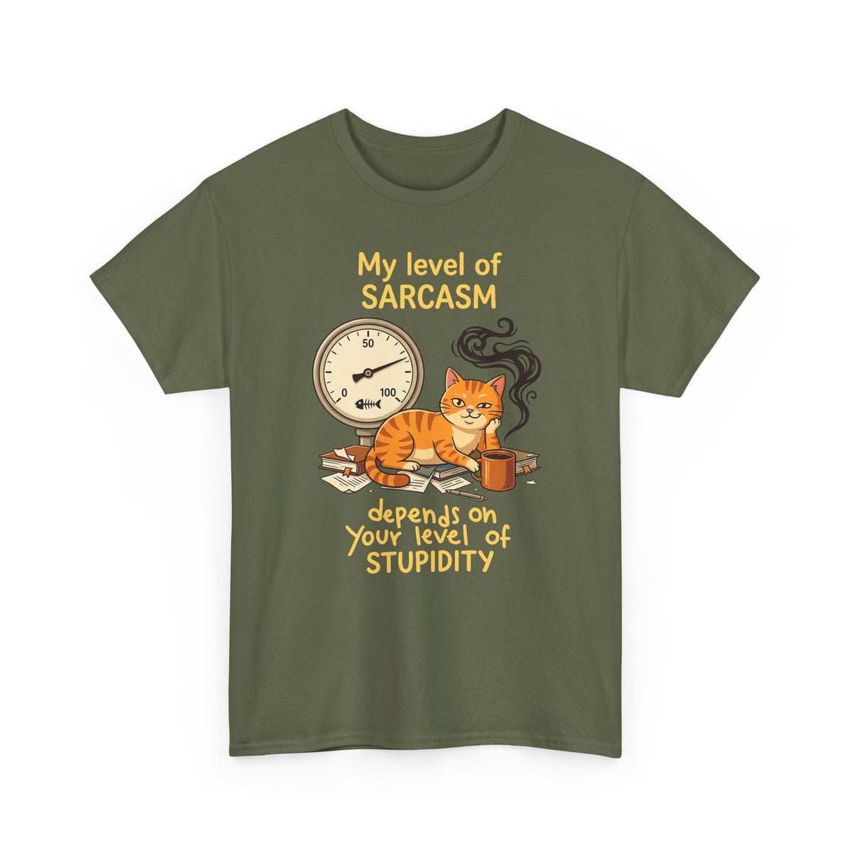 Sarcasm Depends On Your Stupidity Cat T-Shirt