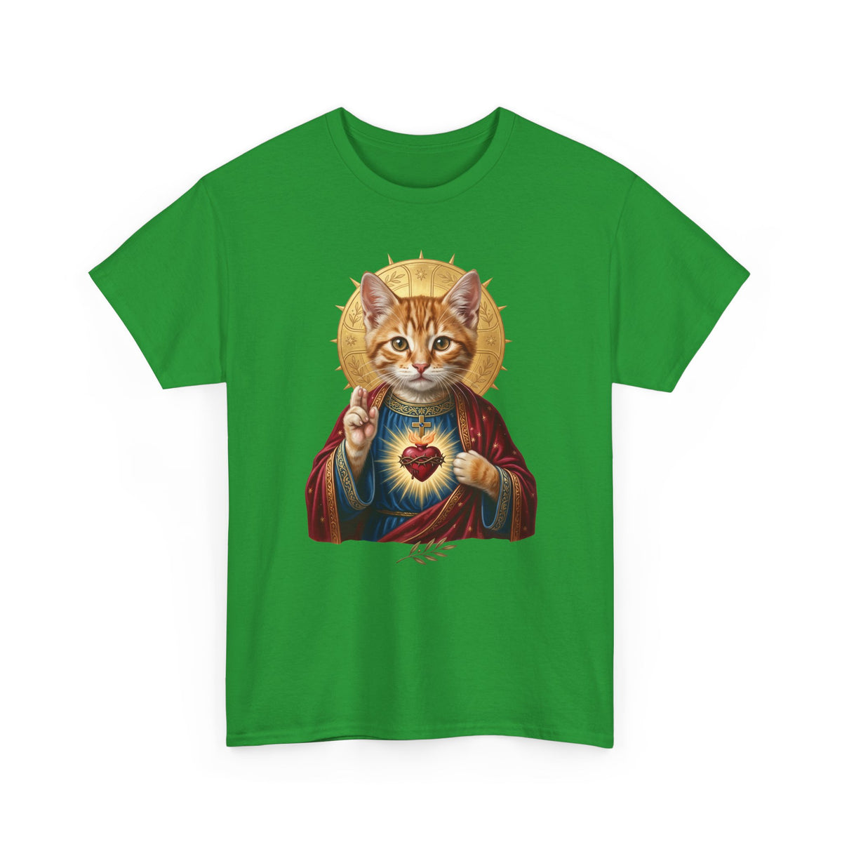Sacred Heart Cat T-Shirt — Christian Religious Cat Lover Graphic Tee