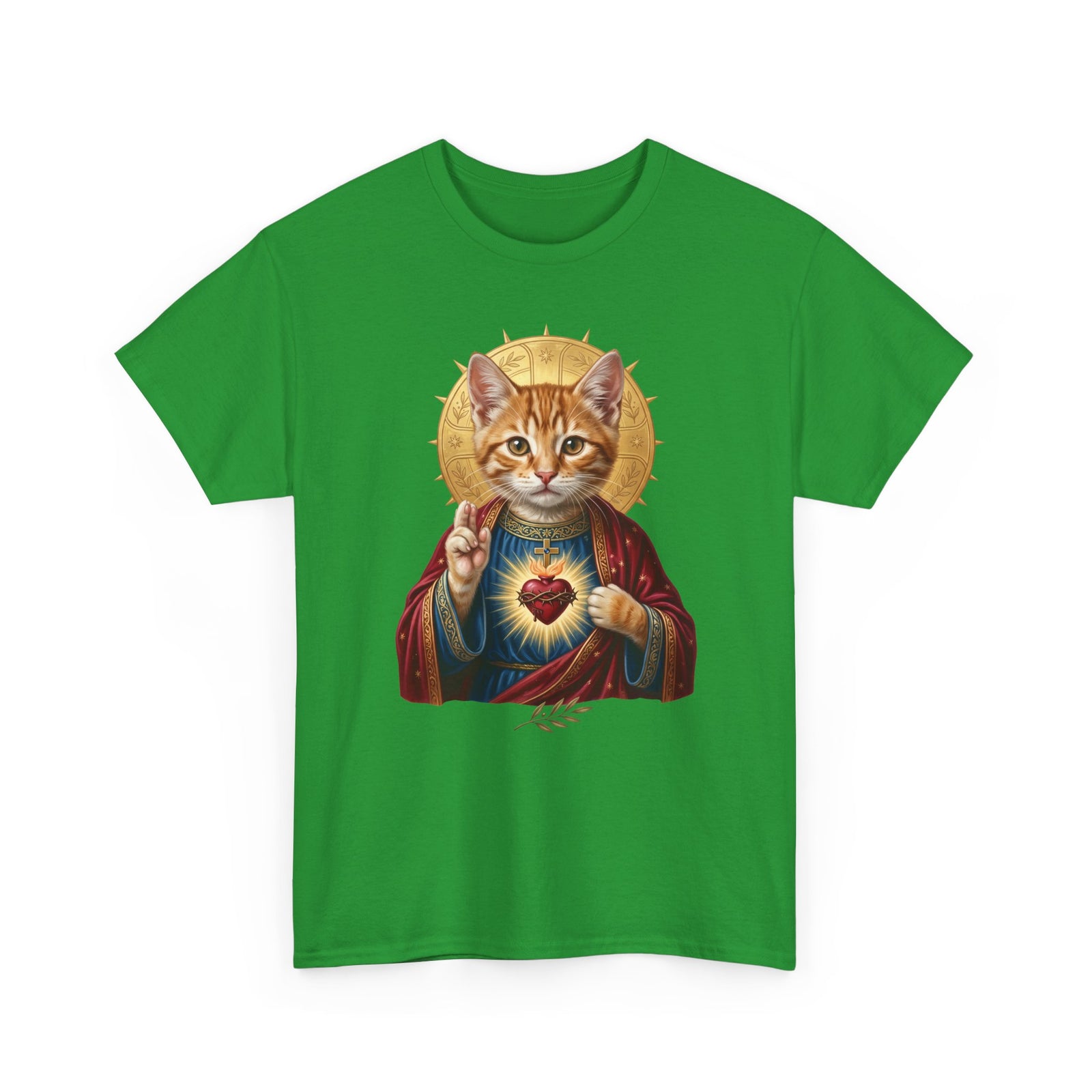 Sacred Heart Cat T-Shirt — Christian Religious Cat Lover Graphic Tee