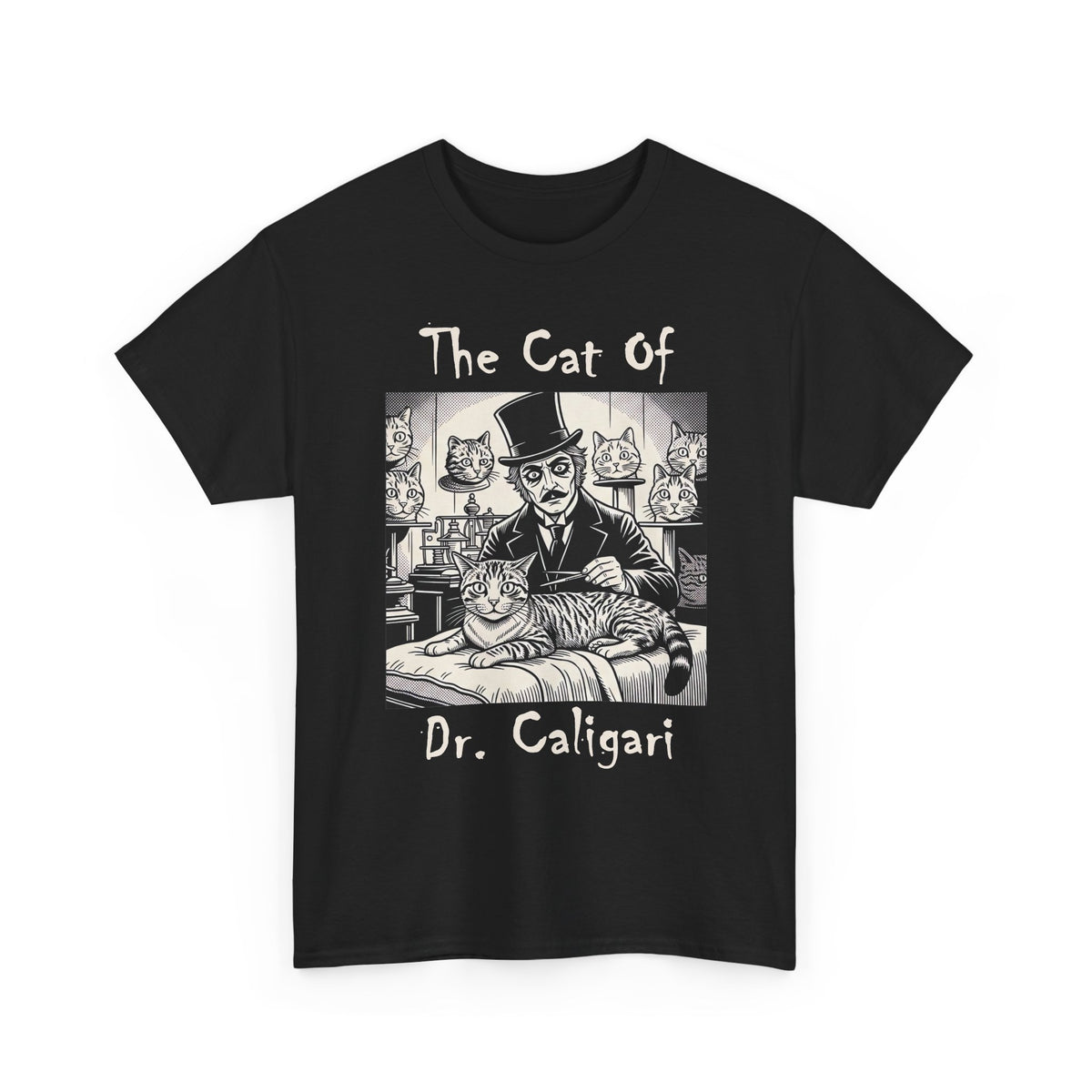 The Cat of Dr. Caligari T-Shirt — Gothic Vintage Horror Cat Tee