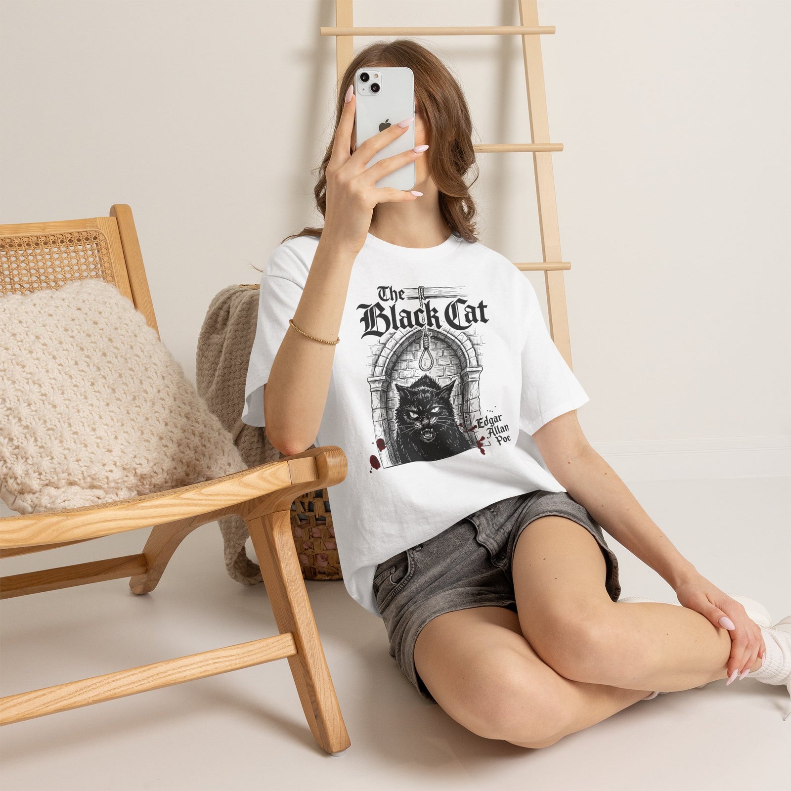 The Black Cat Poe T-Shirt — Gothic Edgar Allan Poe Cat Tee