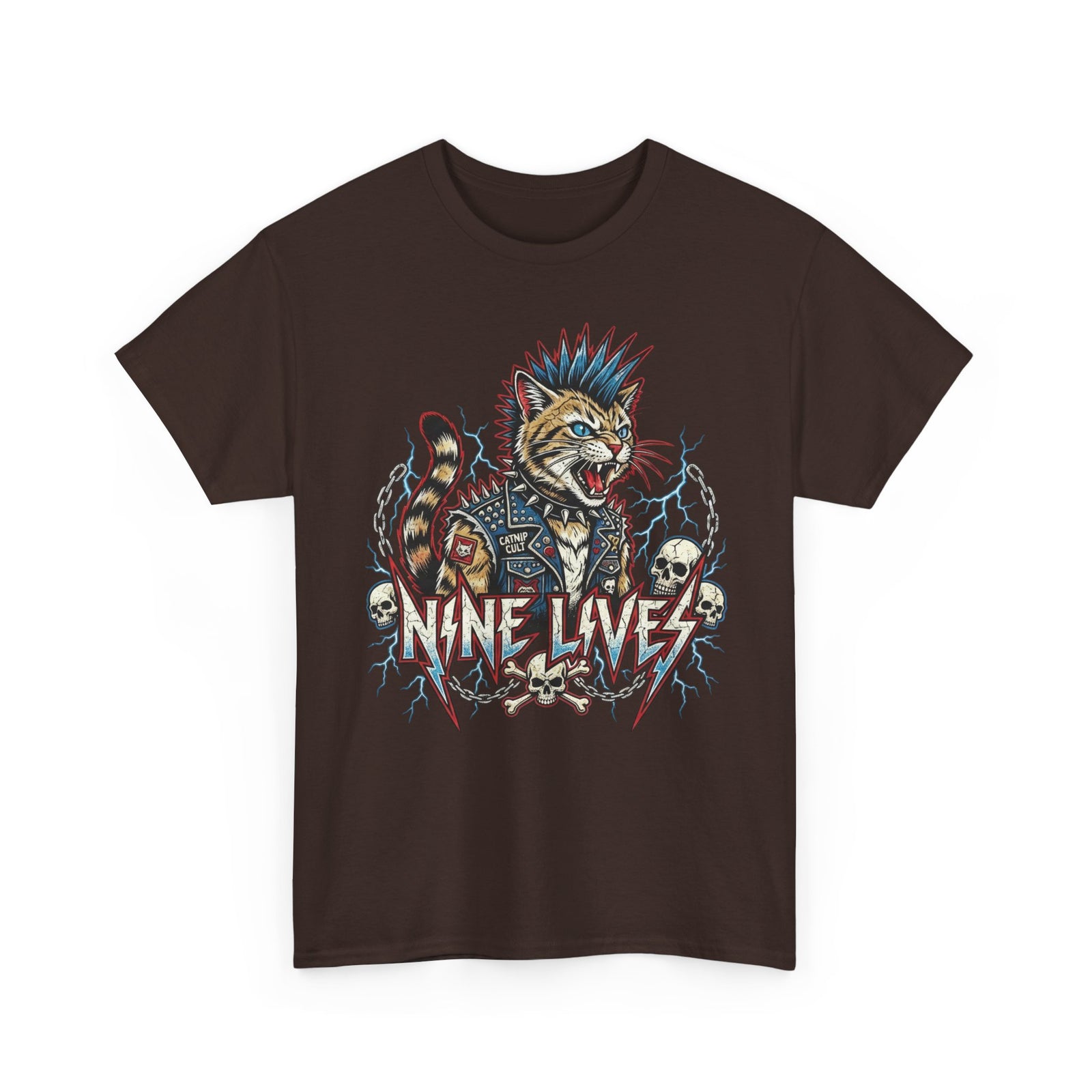 Nine Lives Cat T-Shirt — Retro Feline Graphic Tee