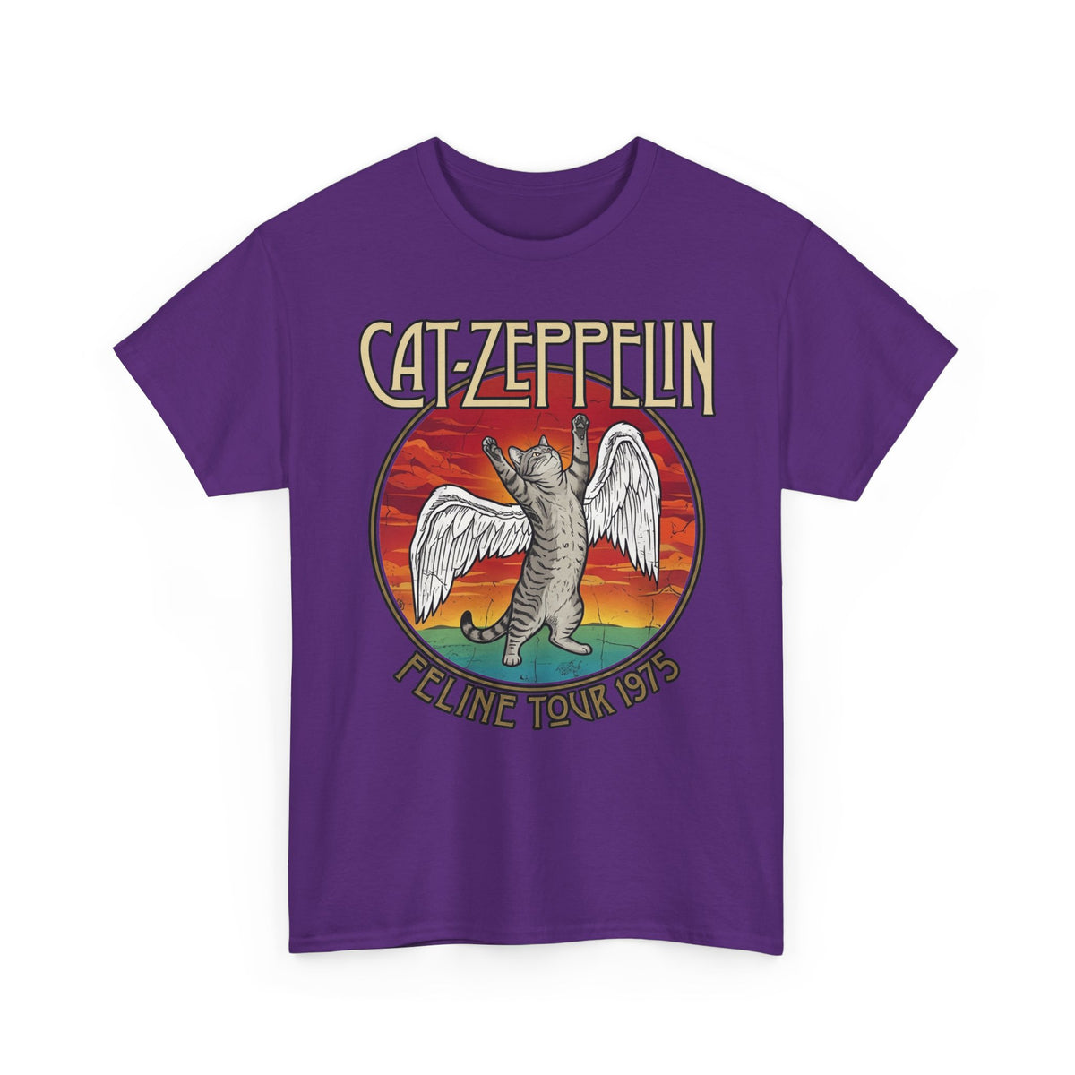 Cat Zeppelin Feline Tour 1975 Vintage Rock Band T-Shirt
