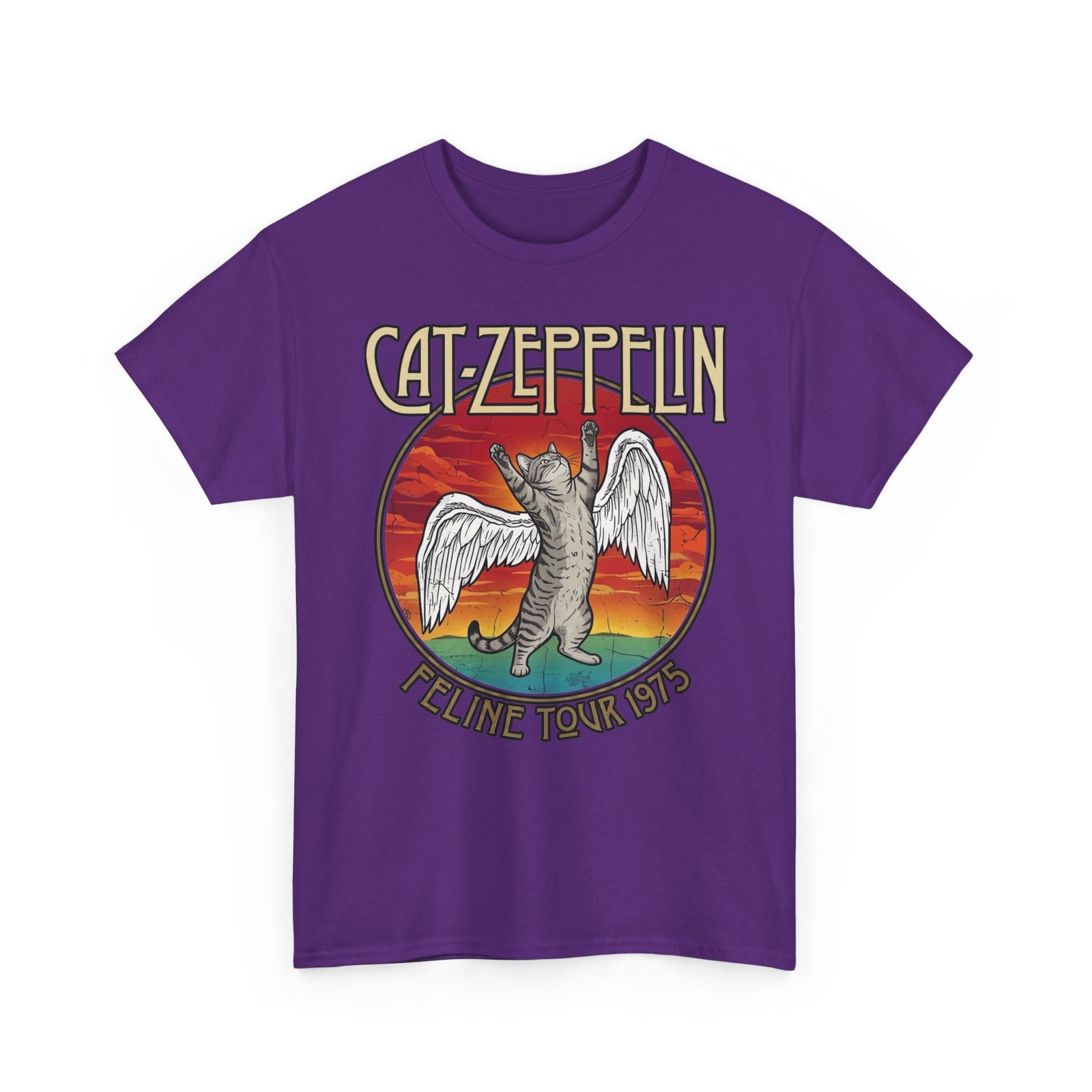 Cat Zeppelin Feline Tour 1975 Vintage Rock Band T-Shirt